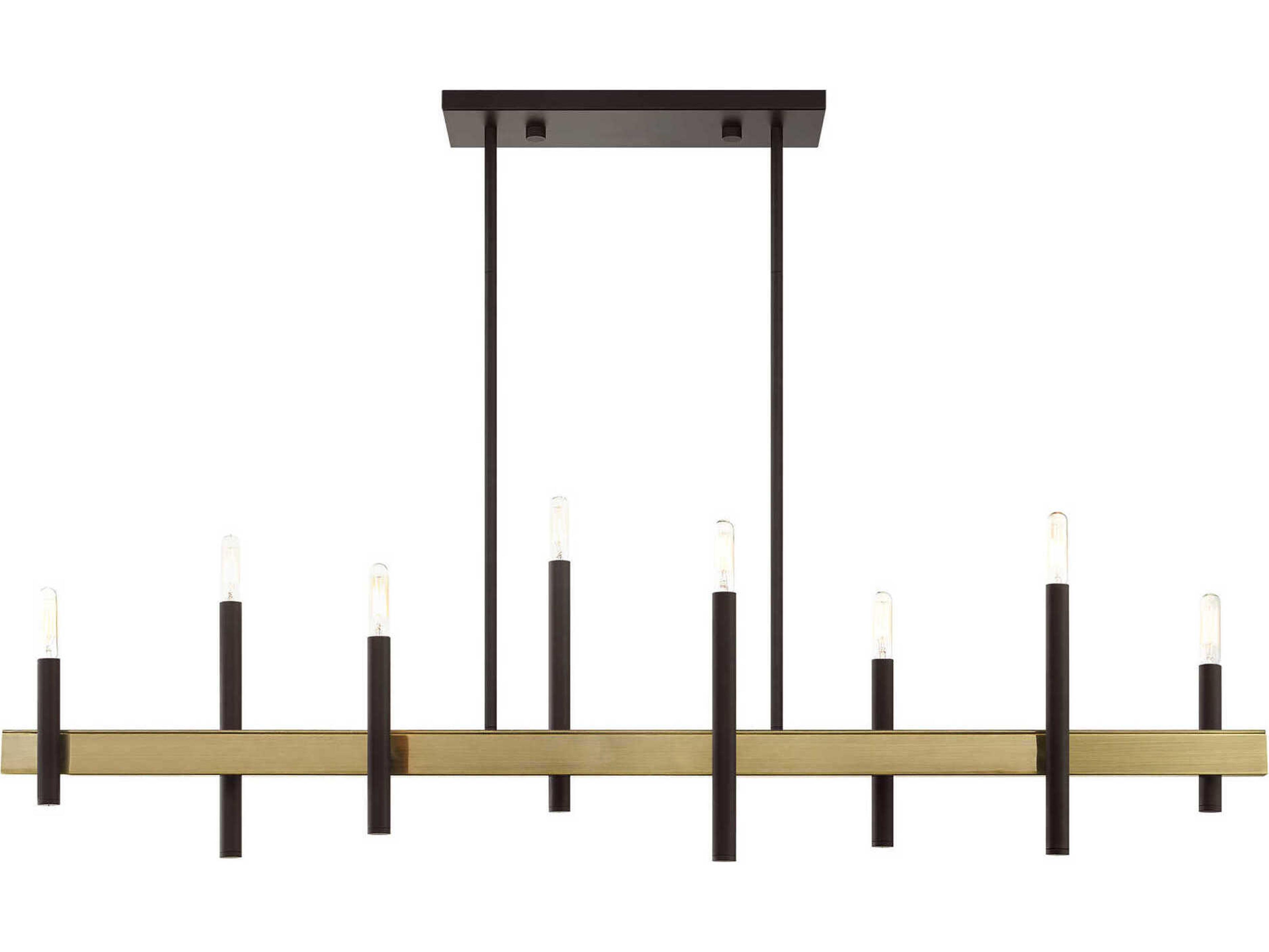 Denmark 8-Light Bronze Antique Brass Linear Island Pendant