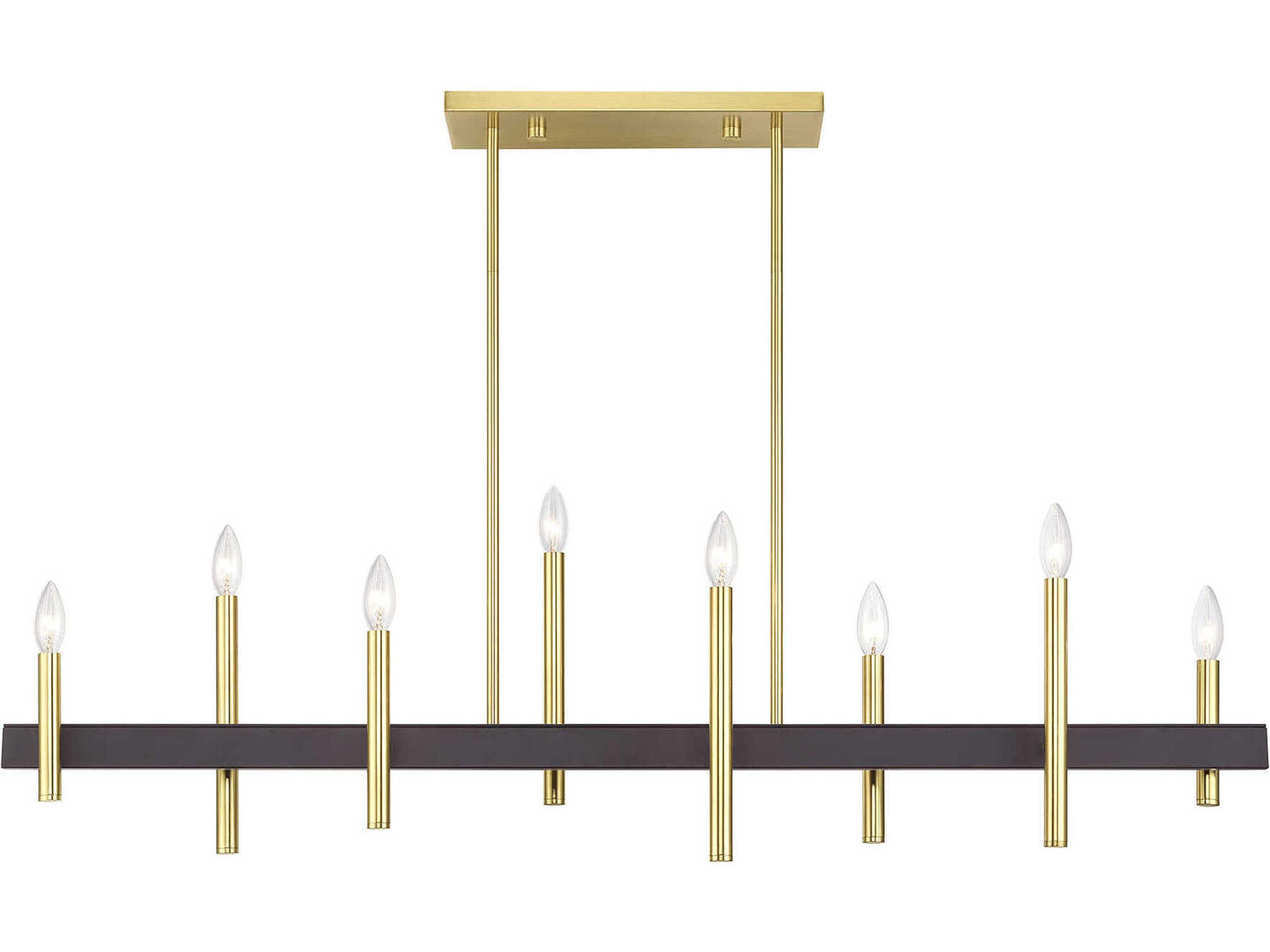 Livex Lighting Denmark 8-Light Satin Brass Bronze Island Pendant