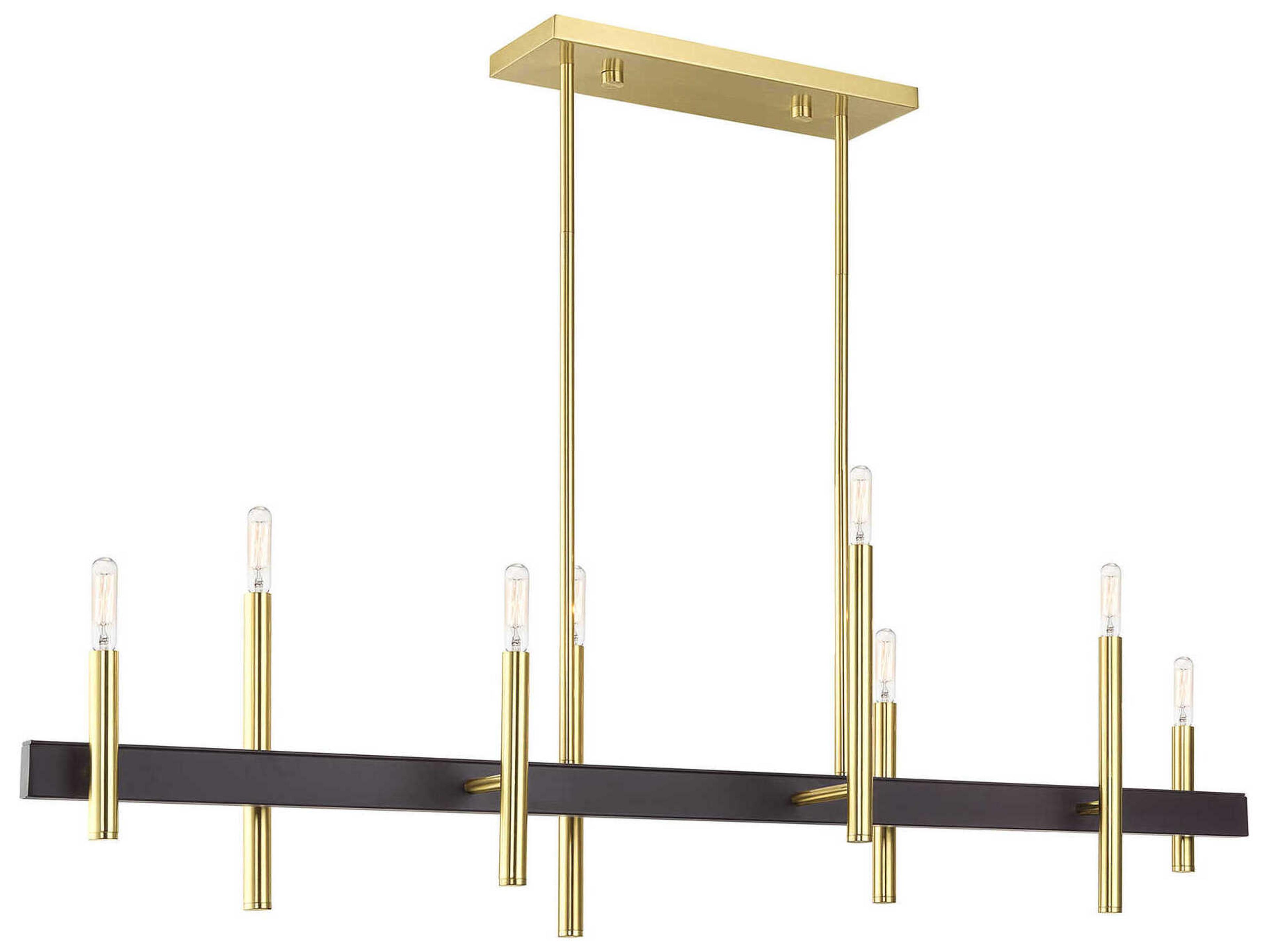 Livex Lighting Denmark 8-Light Satin Brass Bronze Island Pendant