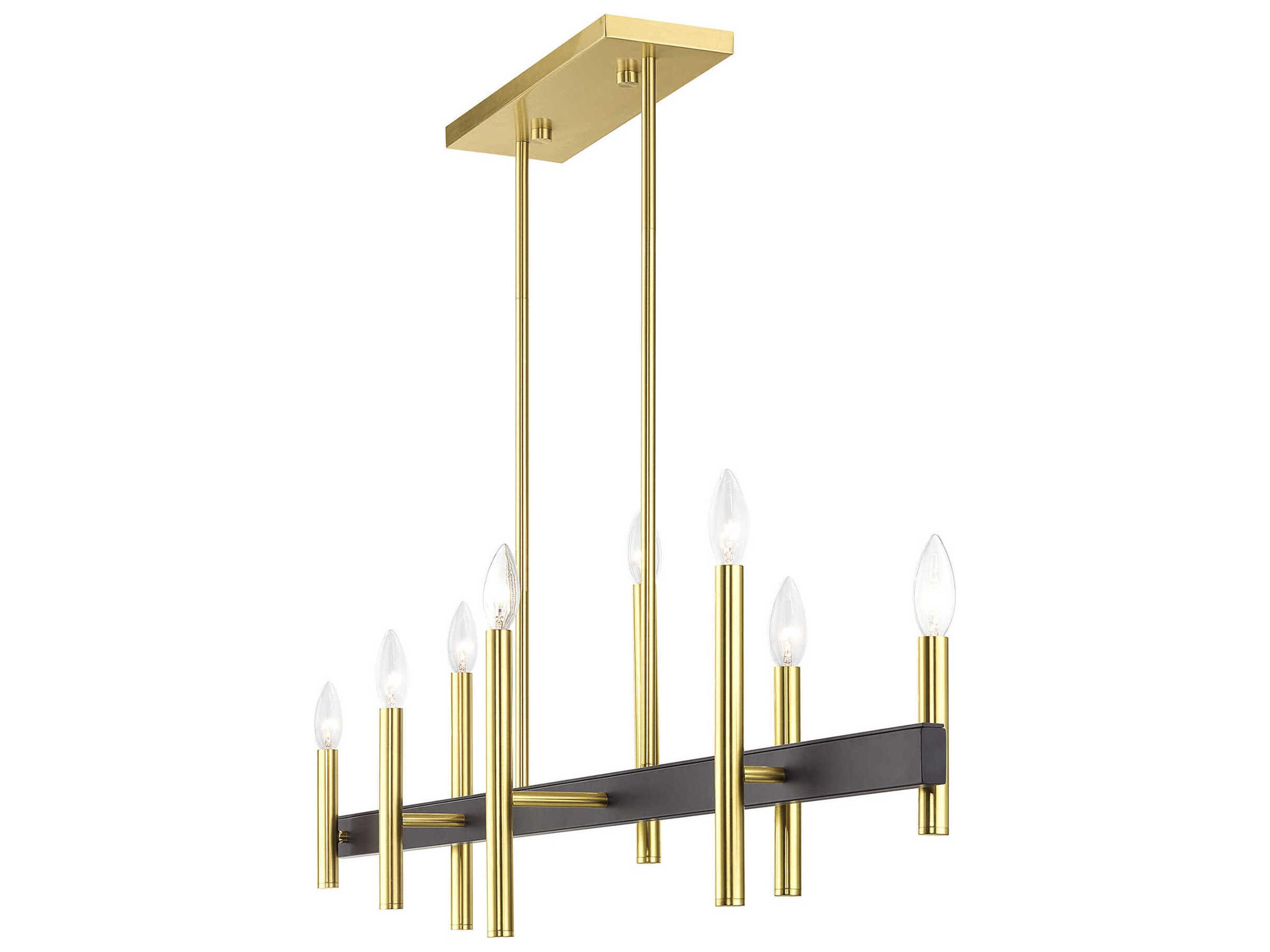 Livex Lighting Denmark 8-Light Satin Brass Bronze Island Pendant