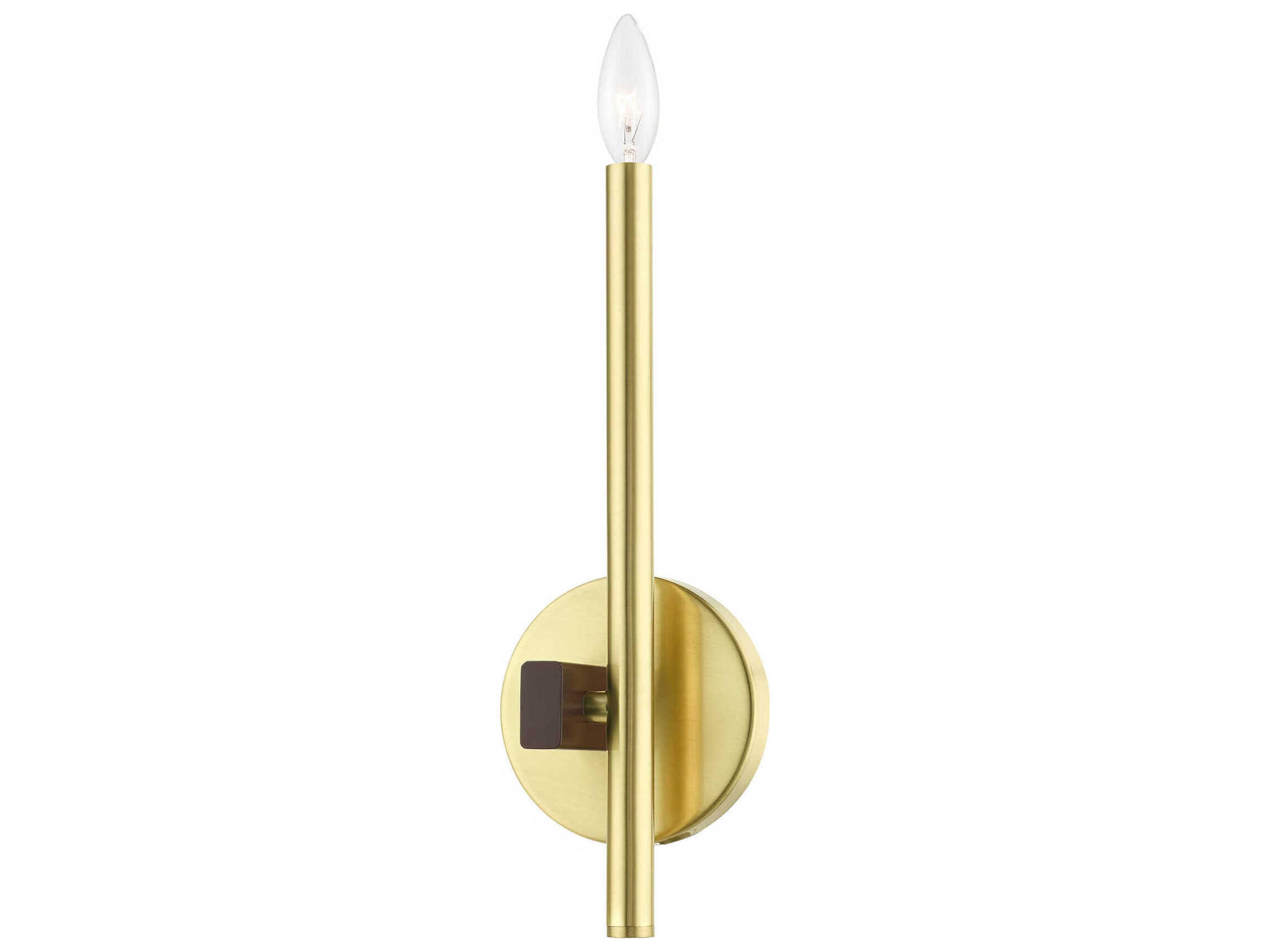 Denmark 1-Light Satin Brass Wall Sconce