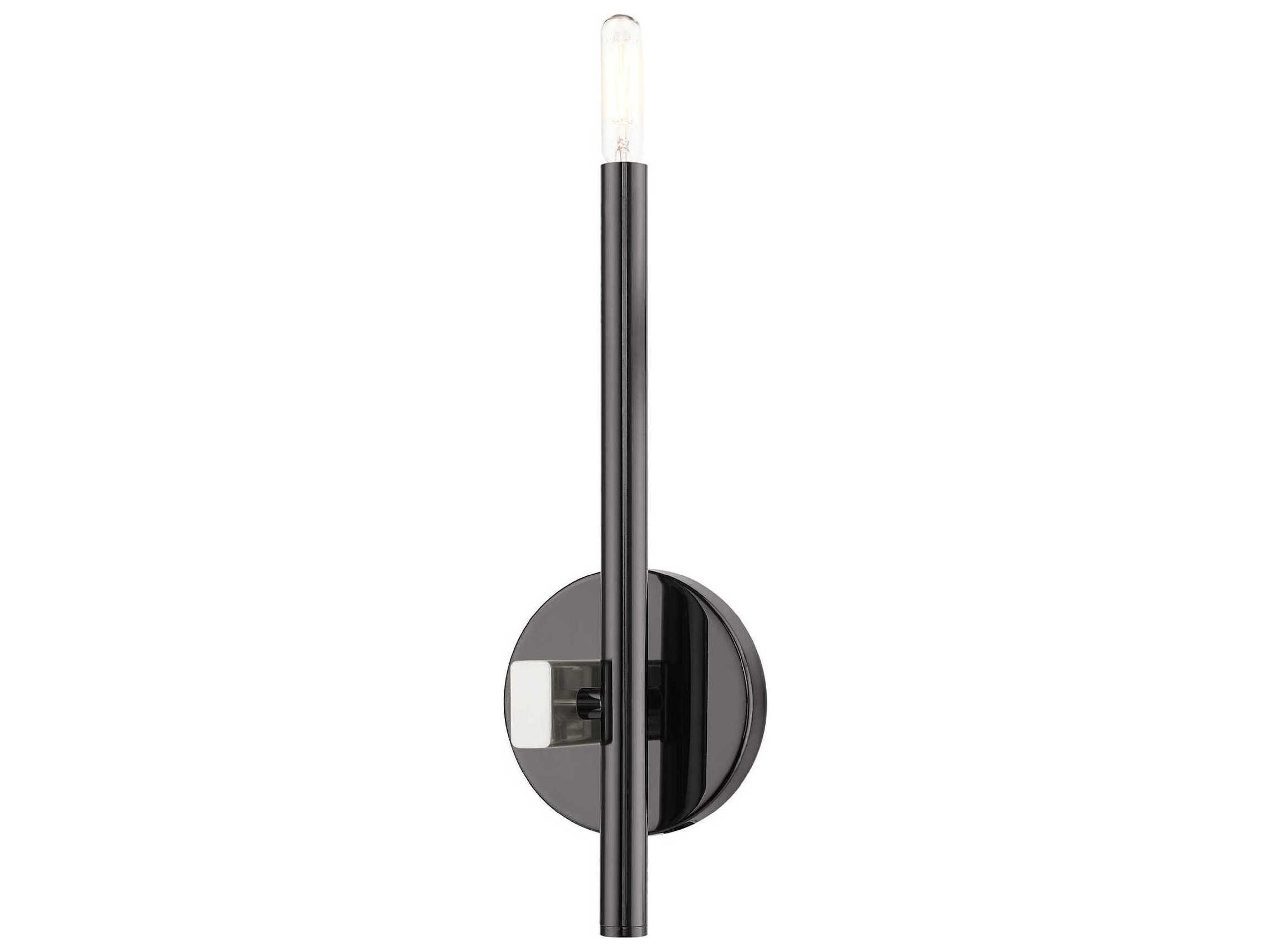 Denmark 1-Light Black Chrome Wall Sconce