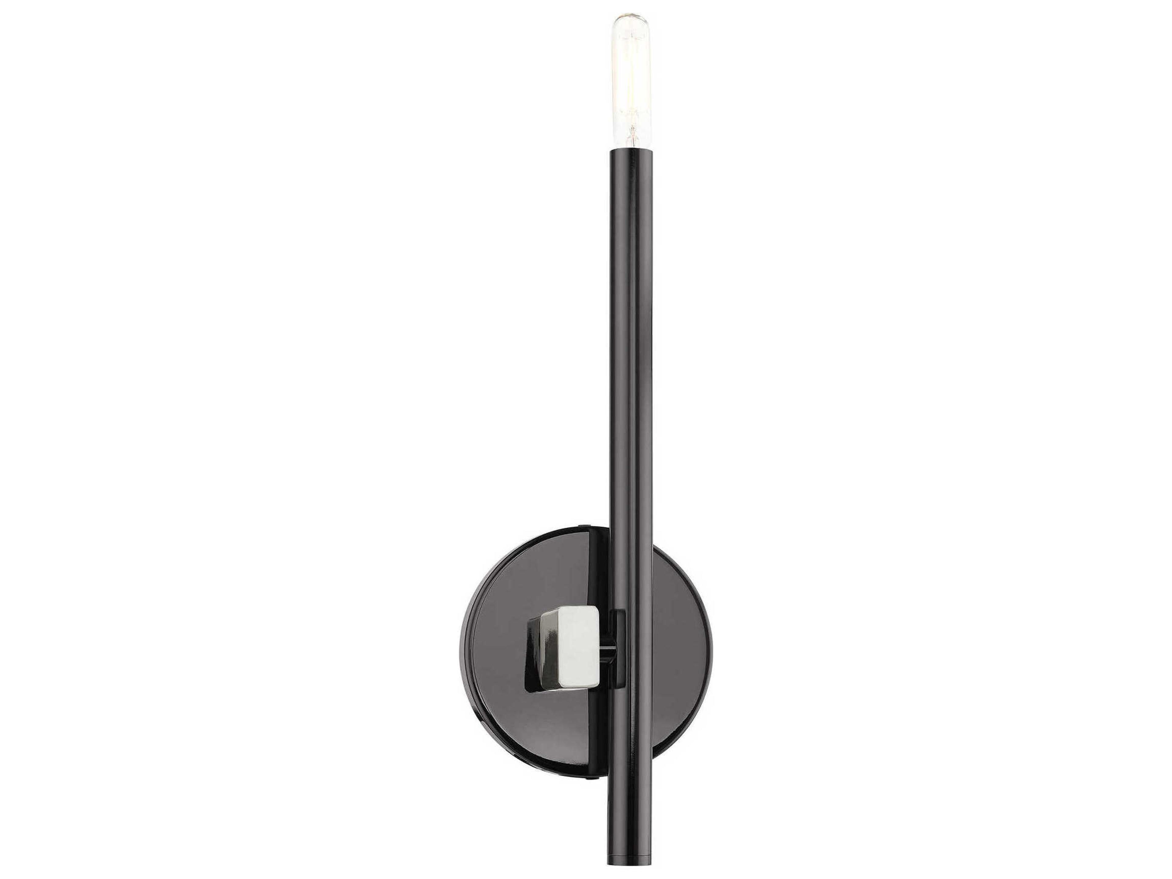 Livex Lighting Denmark 1-Light Black Chrome Wall Sconce