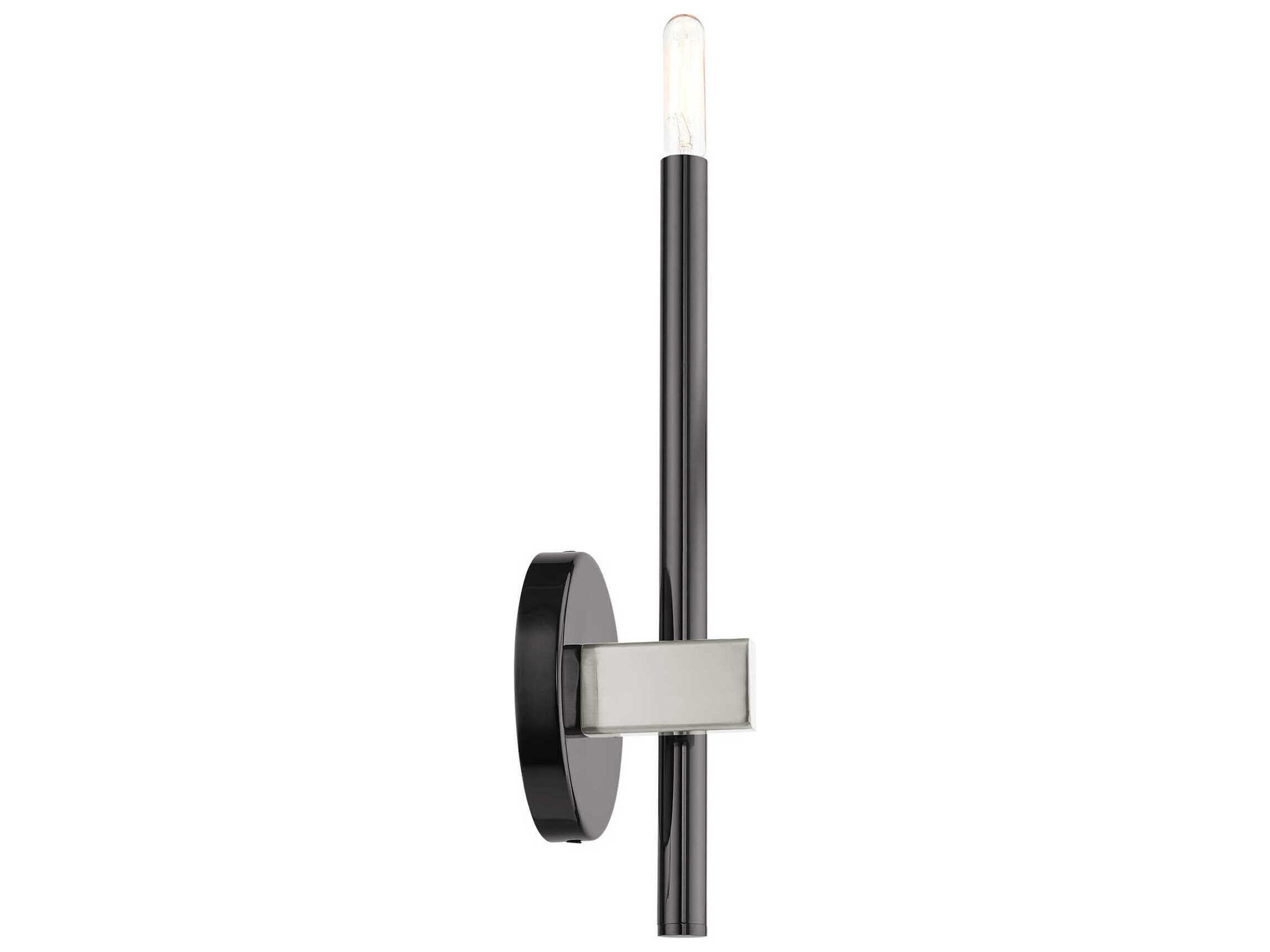 Livex Lighting Denmark 1-Light Black Chrome Wall Sconce