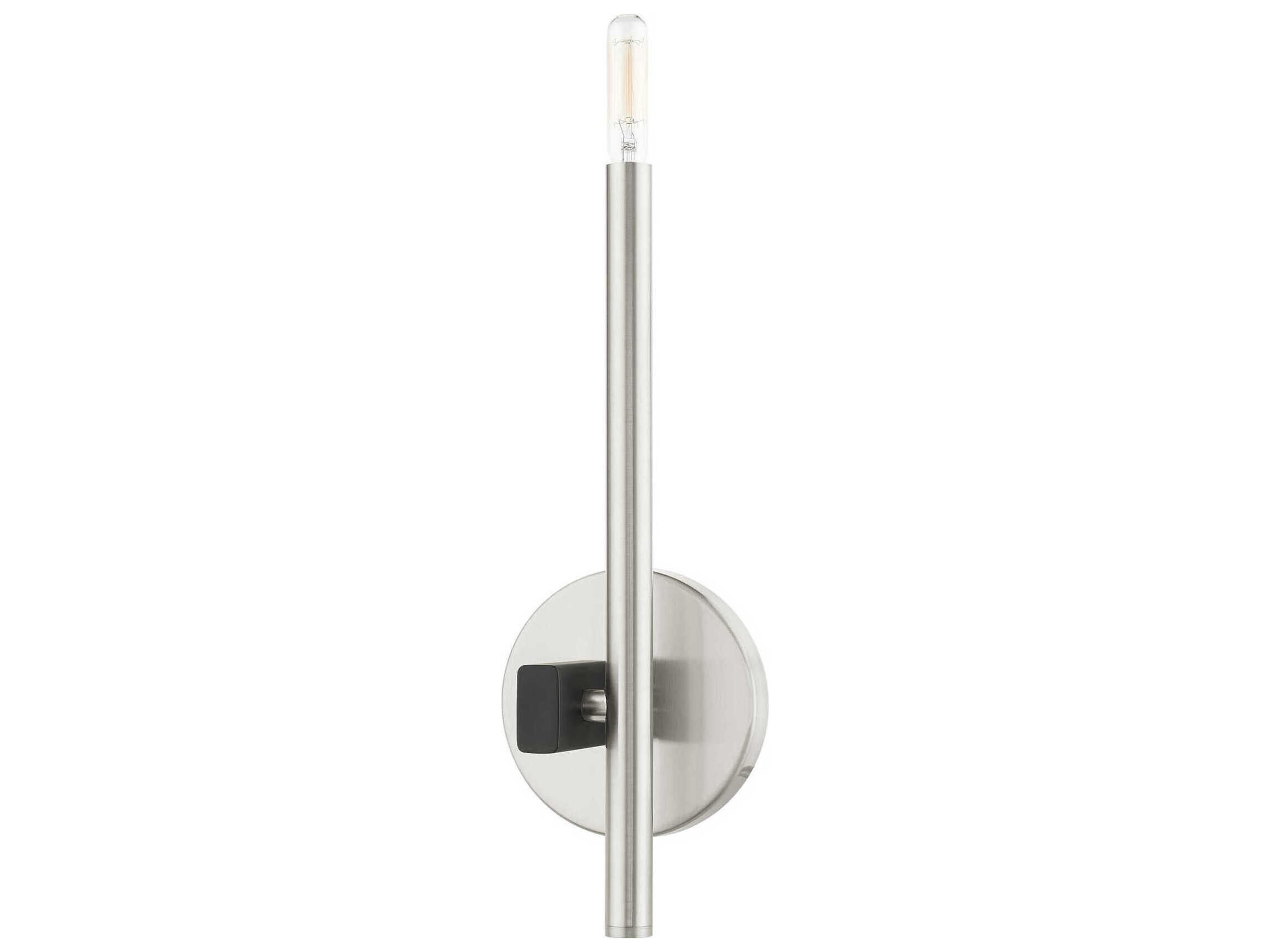 Livex Lighting Denmark 1-Light Brushed Nickel Wall Sconce