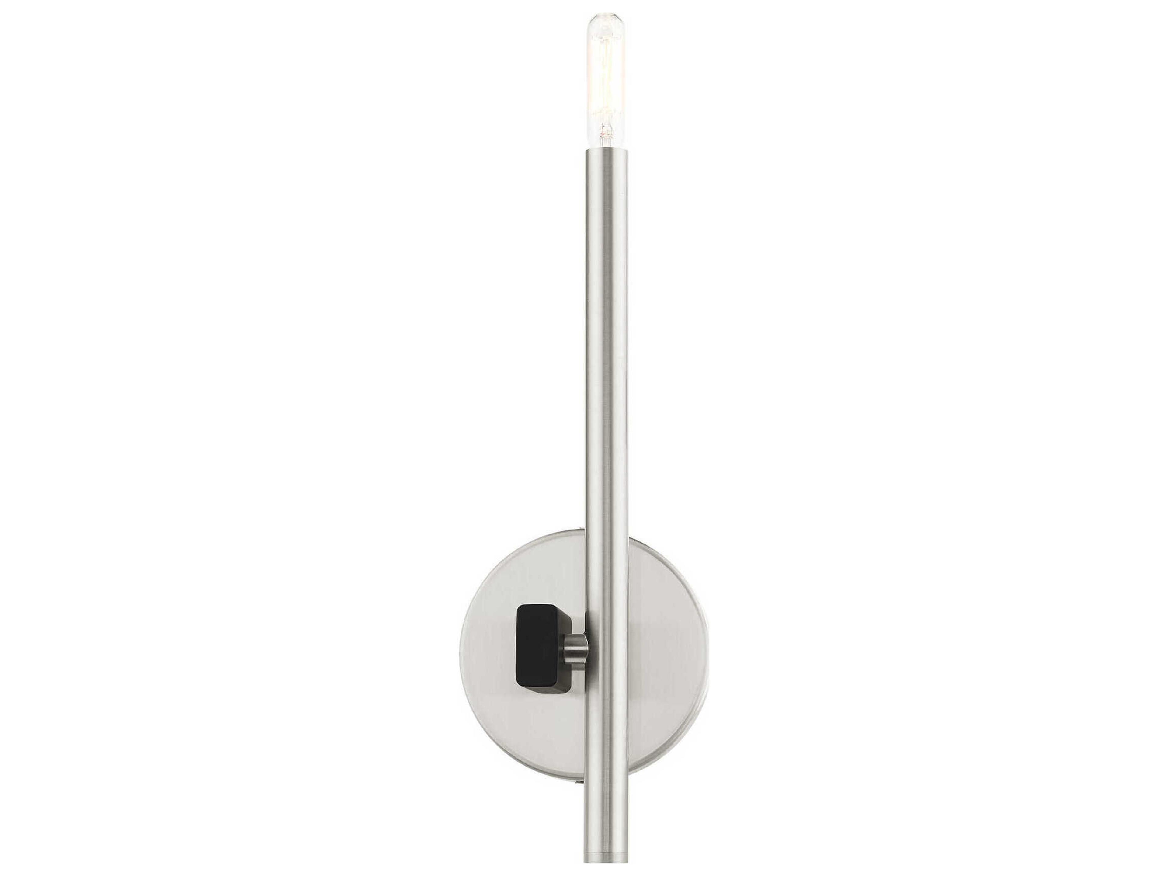 Livex Lighting Denmark 1-Light Brushed Nickel Wall Sconce