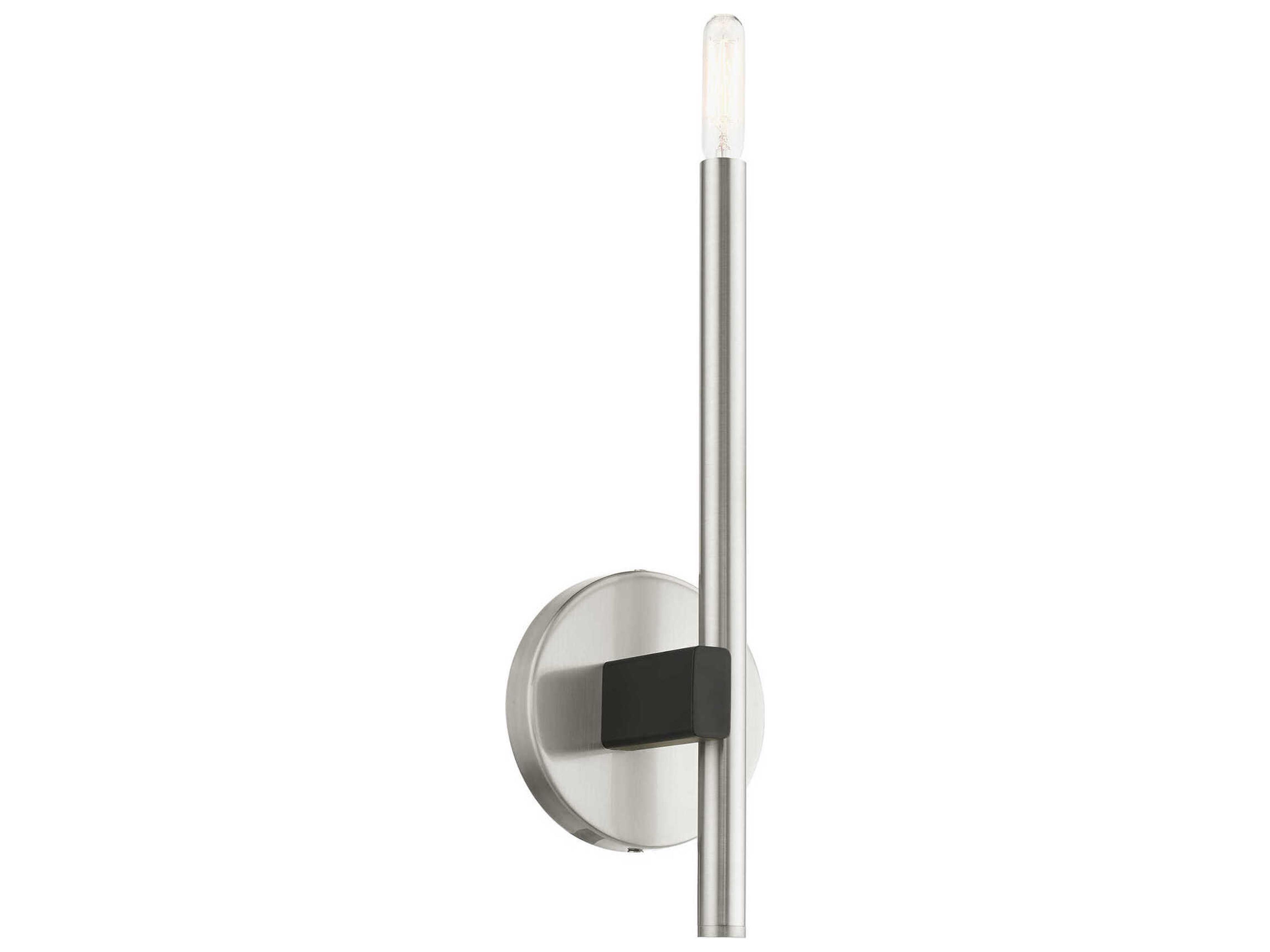 Livex Lighting Denmark 1-Light Brushed Nickel Wall Sconce
