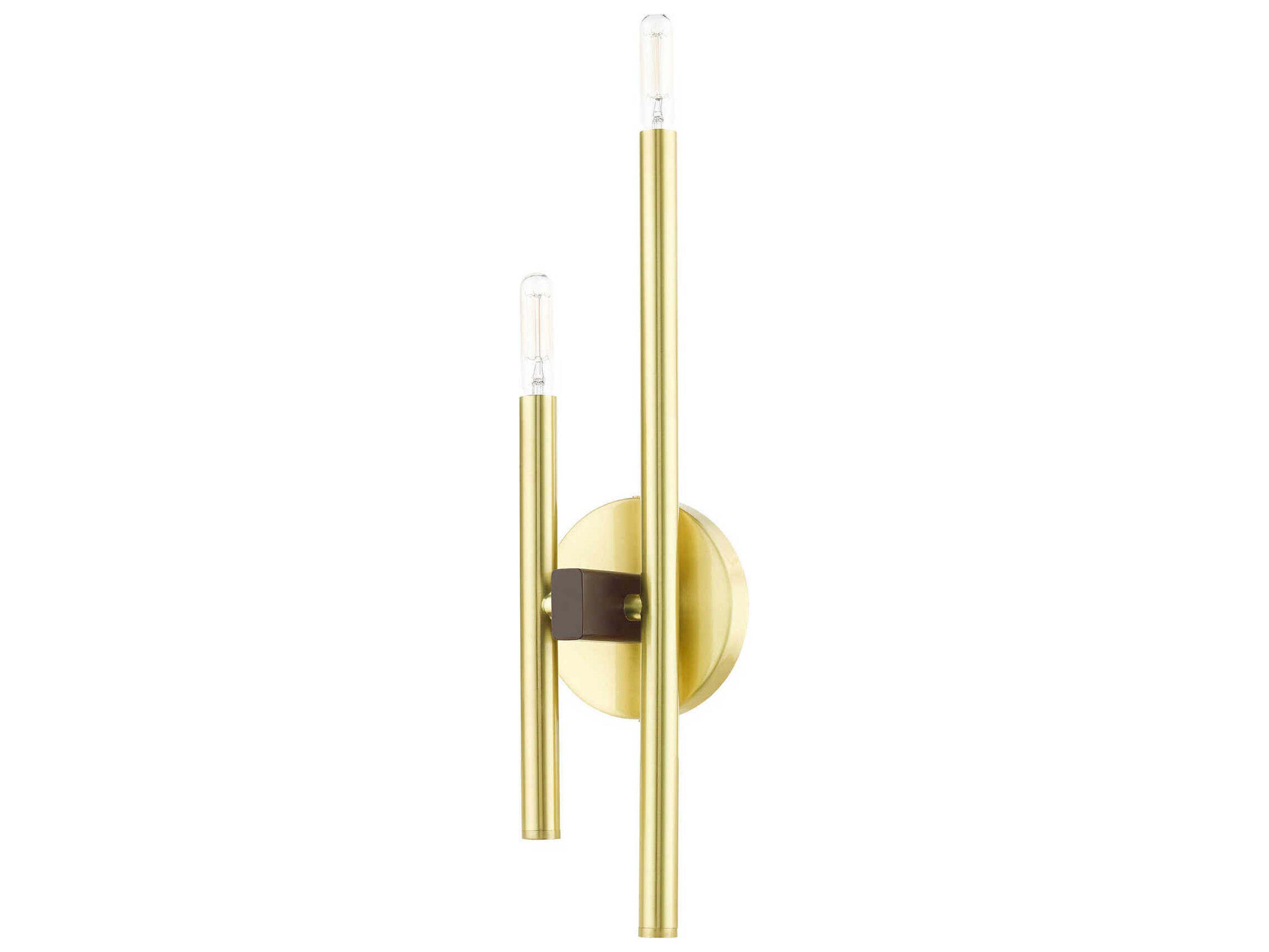 Livex Lighting Denmark 2-Light Satin Brass Wall Sconce