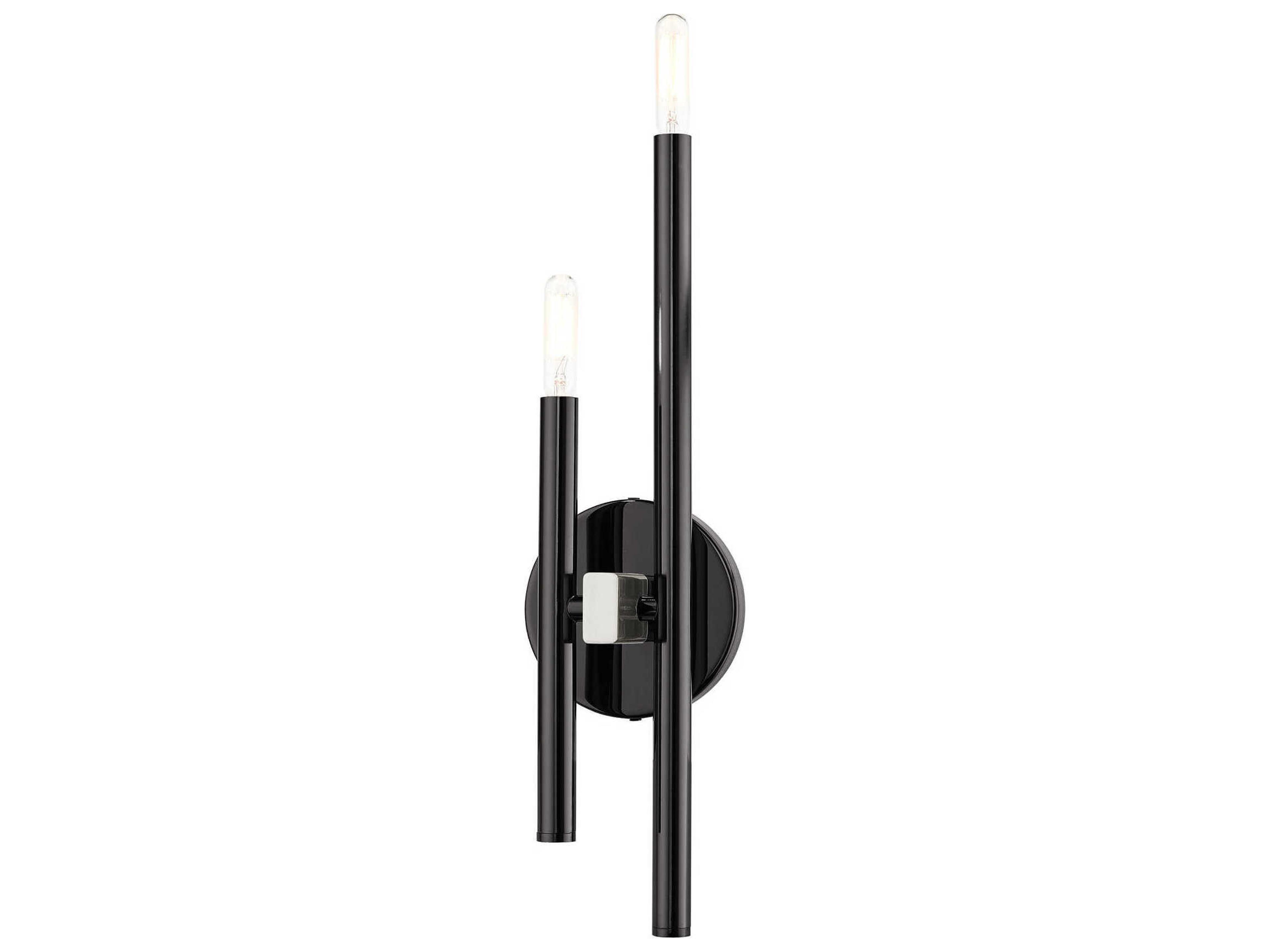 Denmark 2-Light Black Chrome Wall Sconce