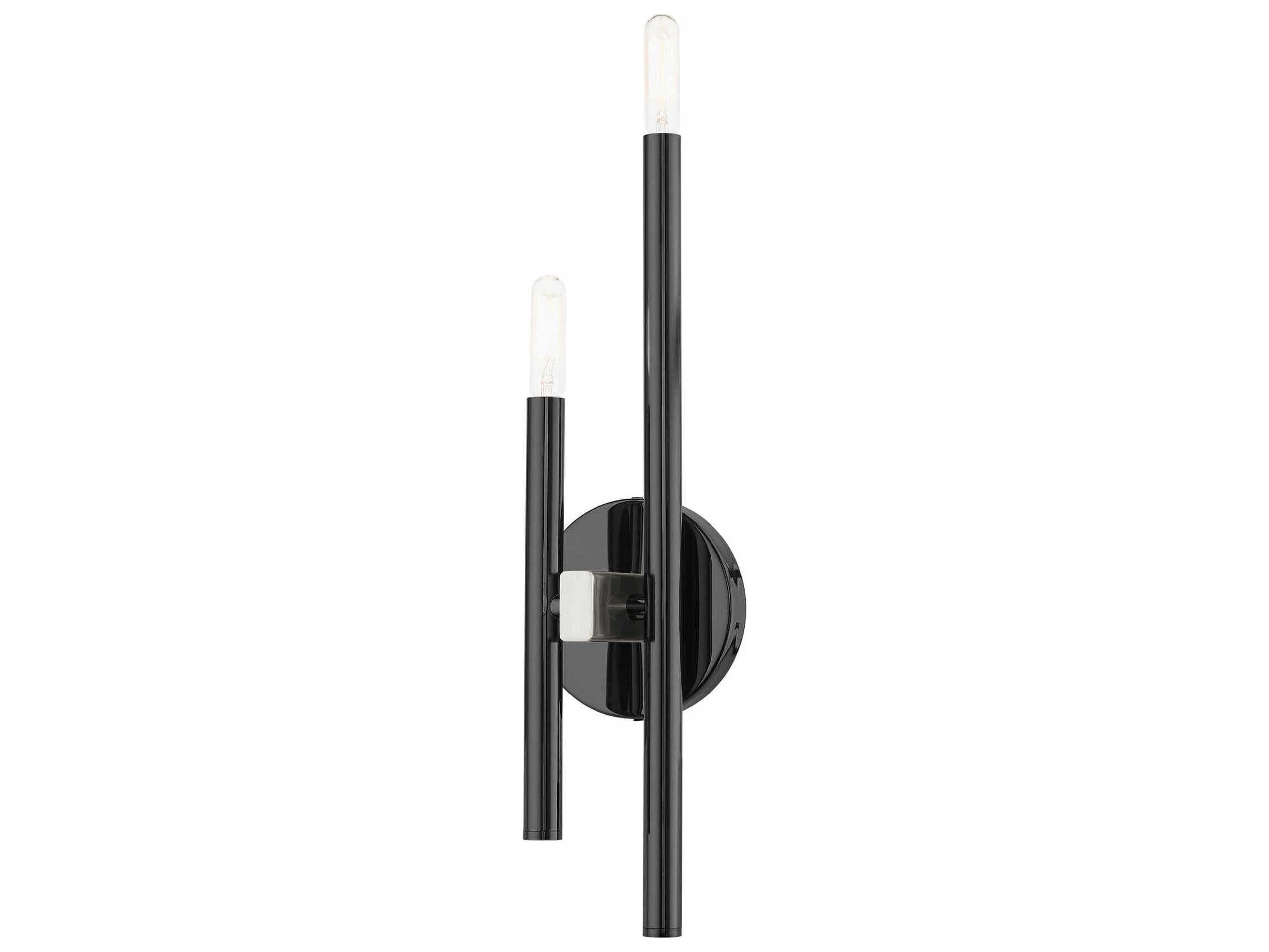 Livex Lighting Denmark 2-Light Black Chrome Wall Sconce