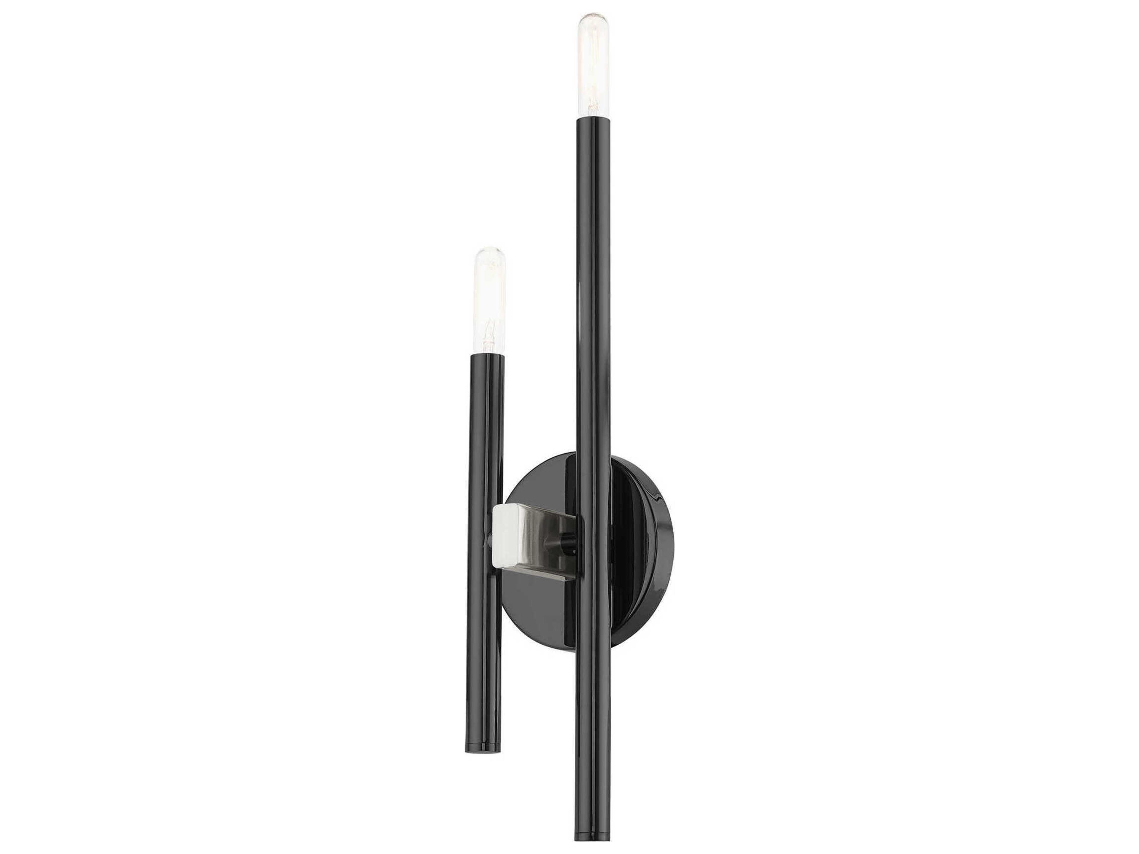 Livex Lighting Denmark 2-Light Black Chrome Wall Sconce