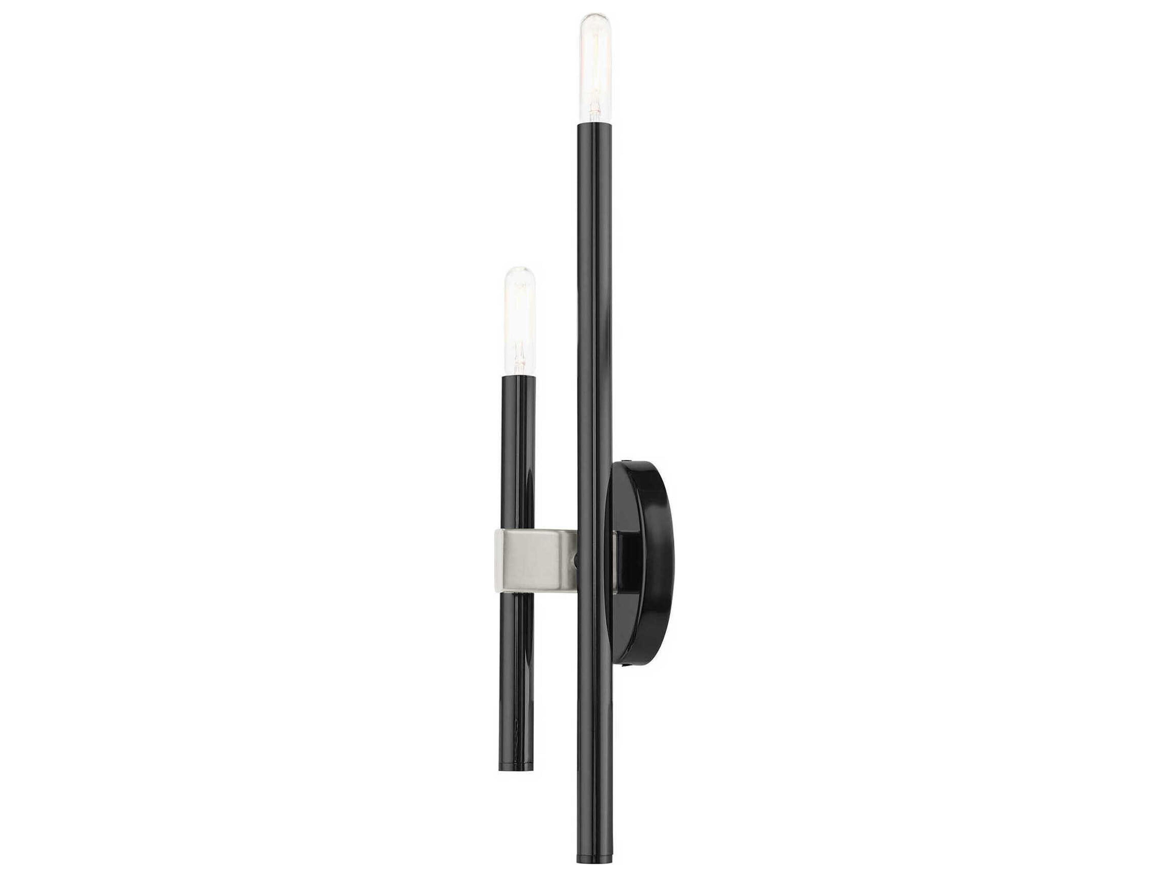 Livex Lighting Denmark 2-Light Black Chrome Wall Sconce