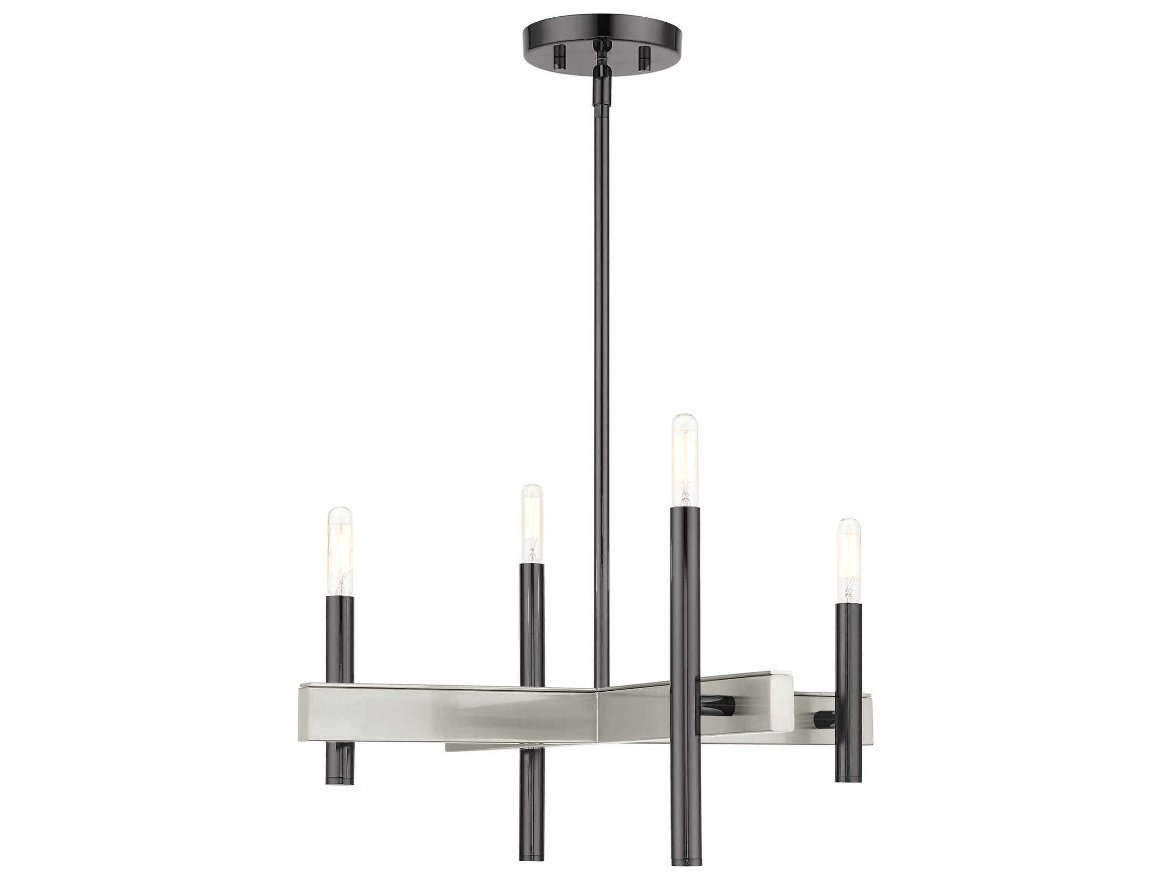 Denmark 4-Light Black Chrome Candelabra Chandelier