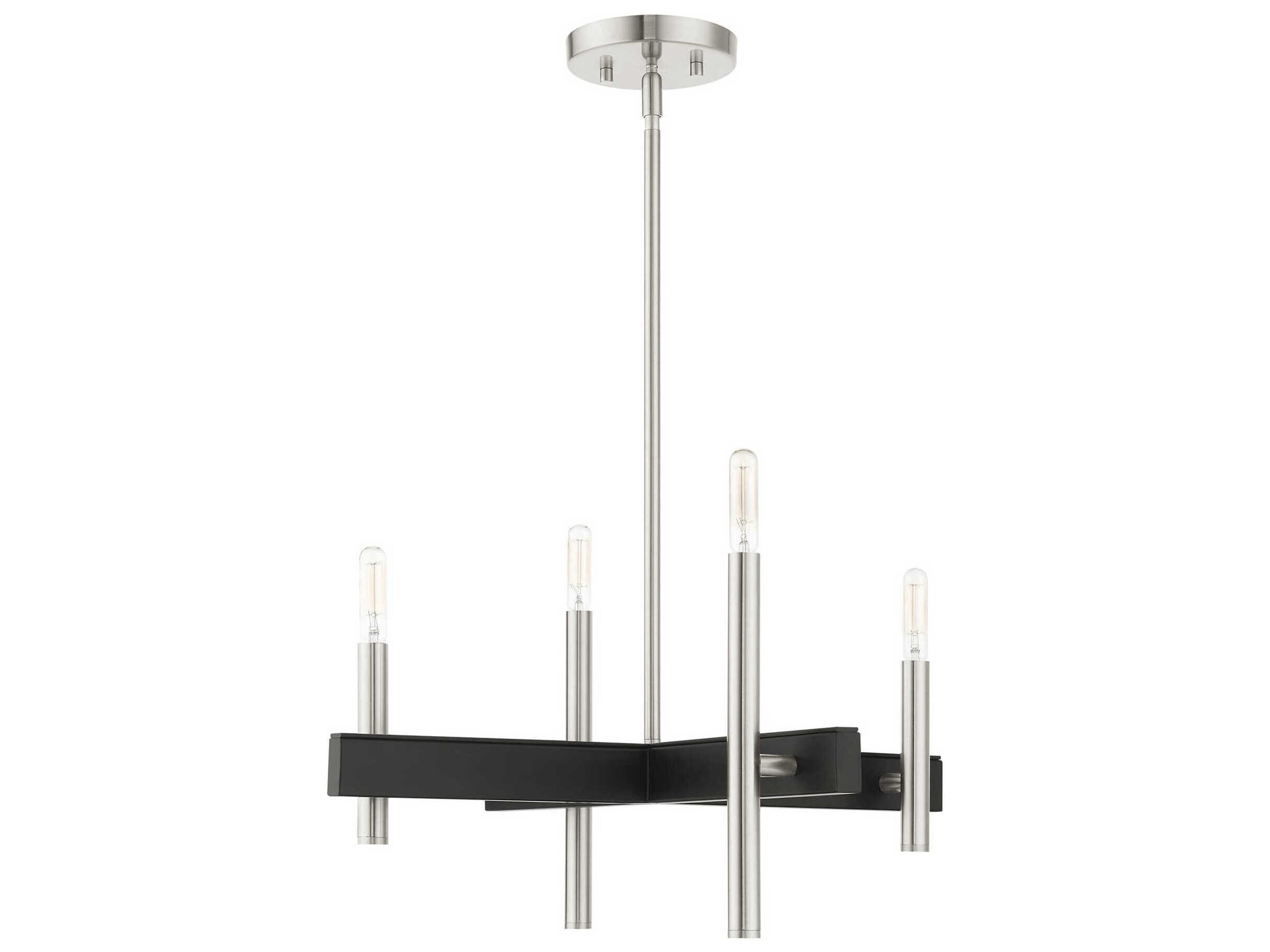 Livex Lighting Denmark 4-Light Brushed Nickel Candelabra Chandelier