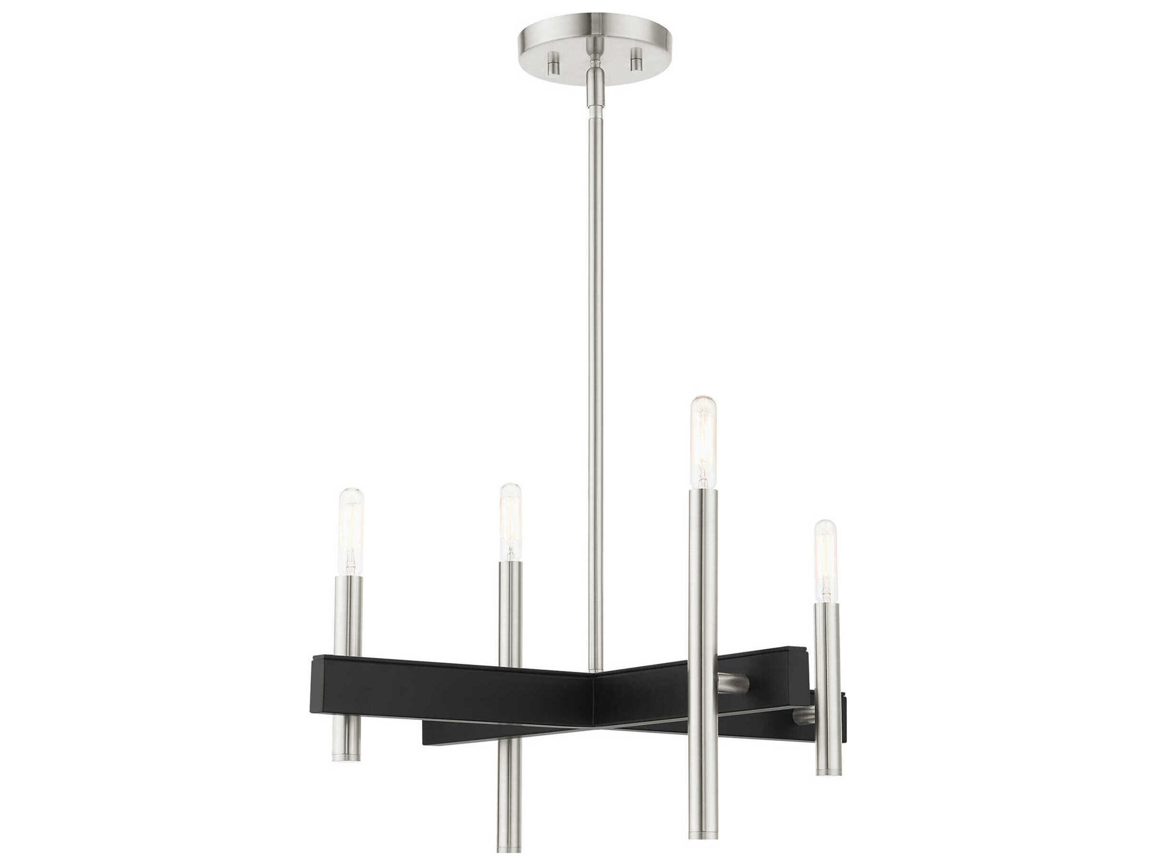 Livex Lighting Denmark 4-Light Brushed Nickel Candelabra Chandelier