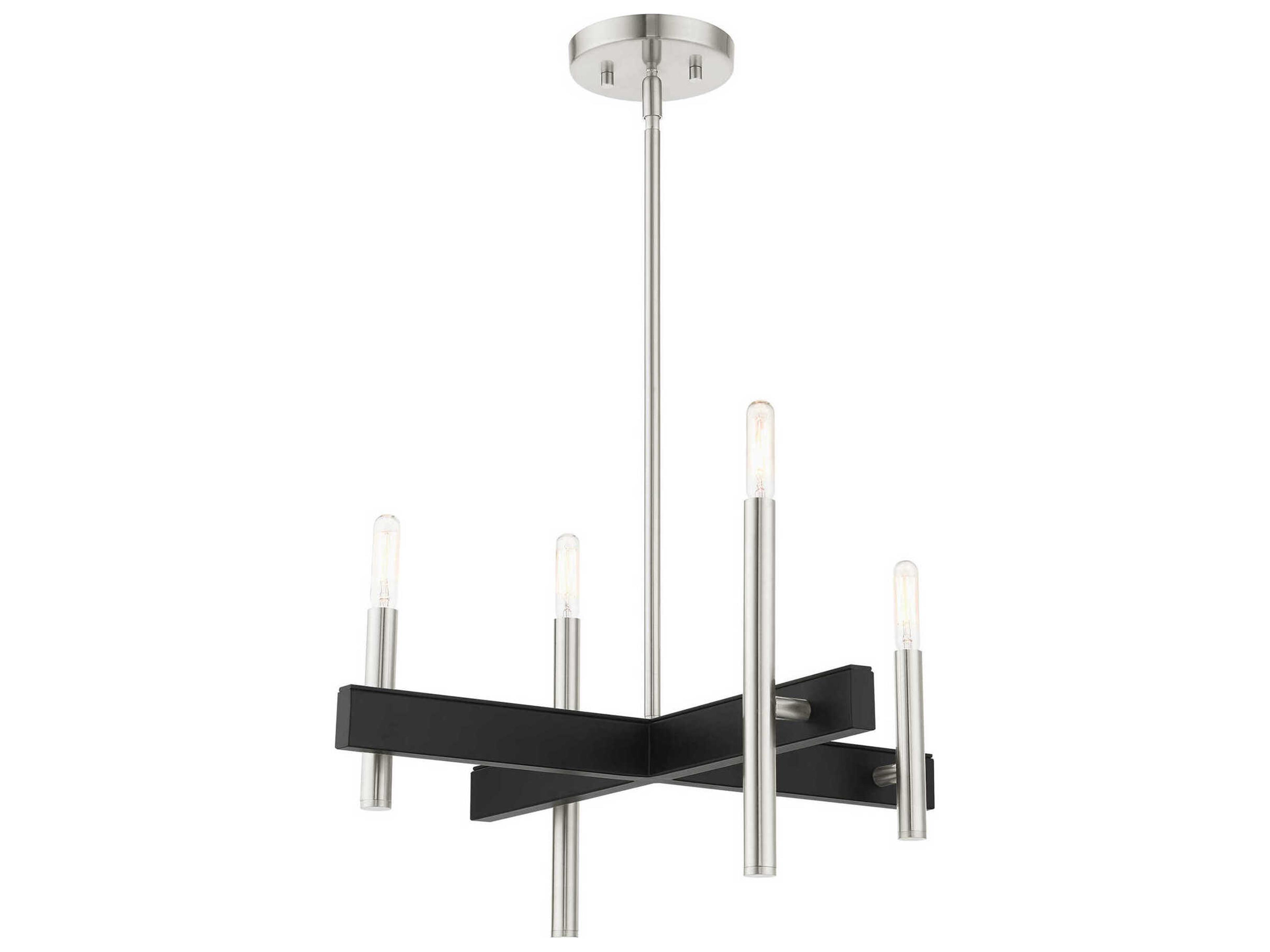 Livex Lighting Denmark 4-Light Brushed Nickel Candelabra Chandelier