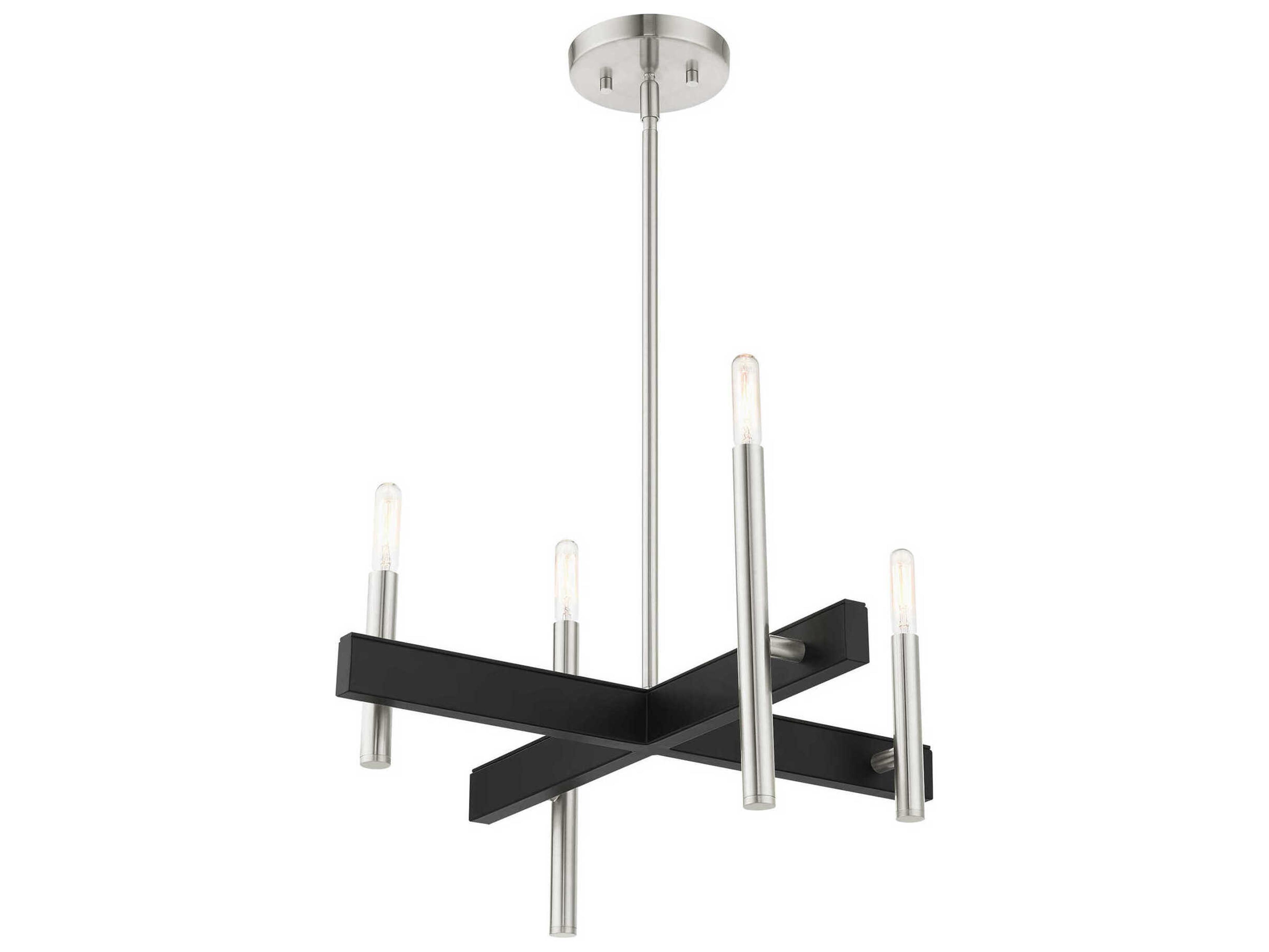 Livex Lighting Denmark 4-Light Brushed Nickel Candelabra Chandelier