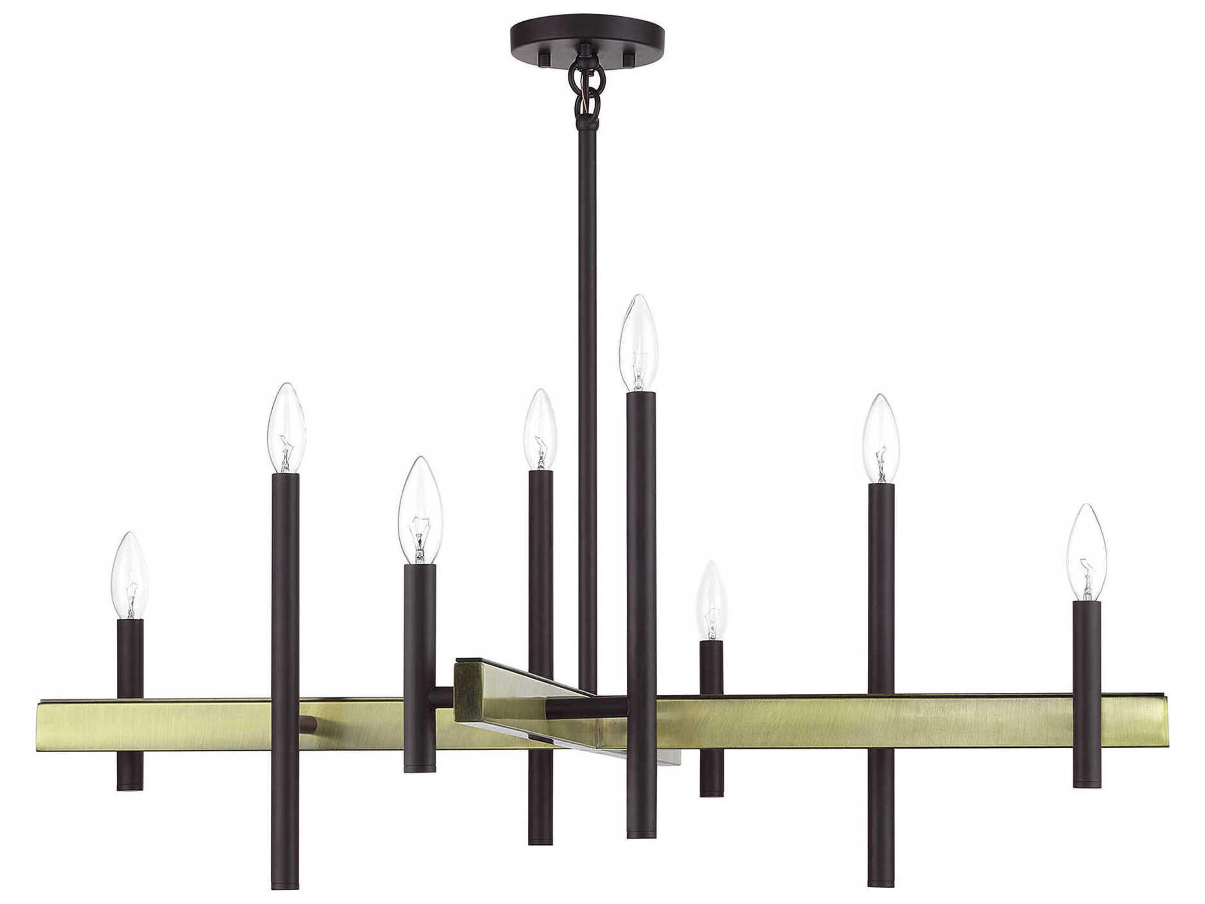 Denmark 8-Light Bronze Antique Brass Chandelier