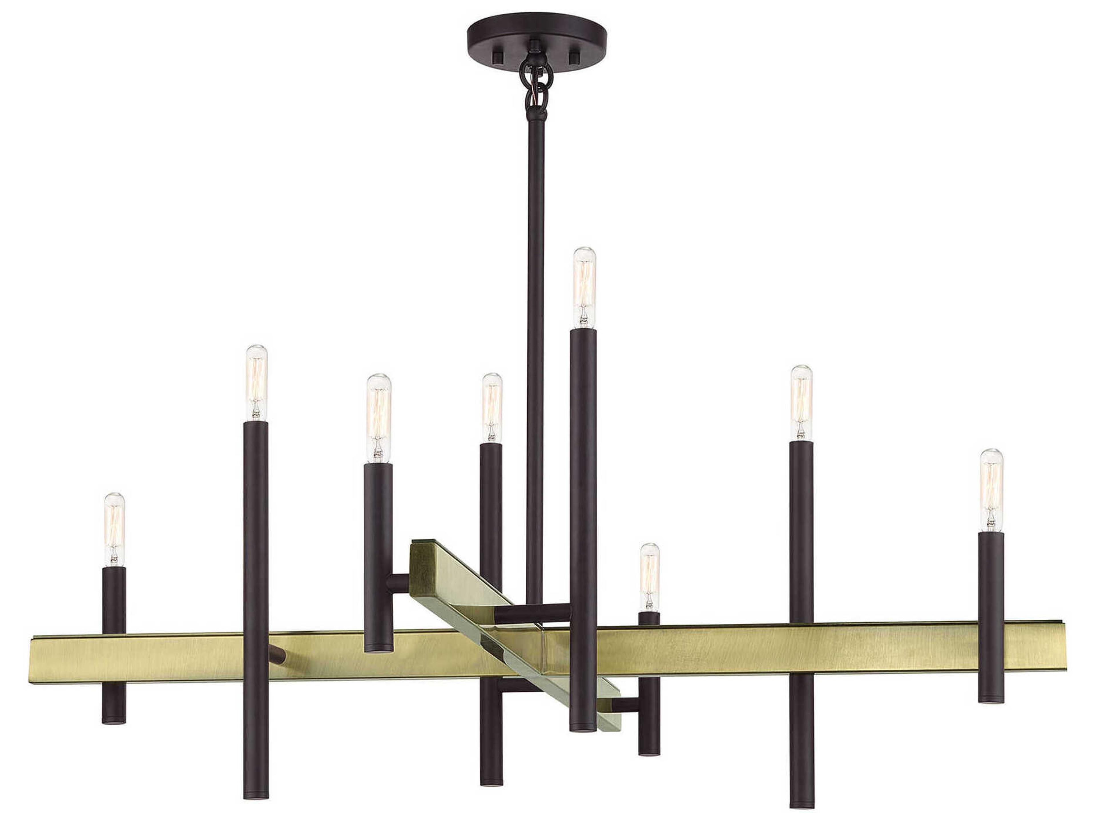 Livex Lighting Denmark 8-Light Bronze Antique Brass Chandelier