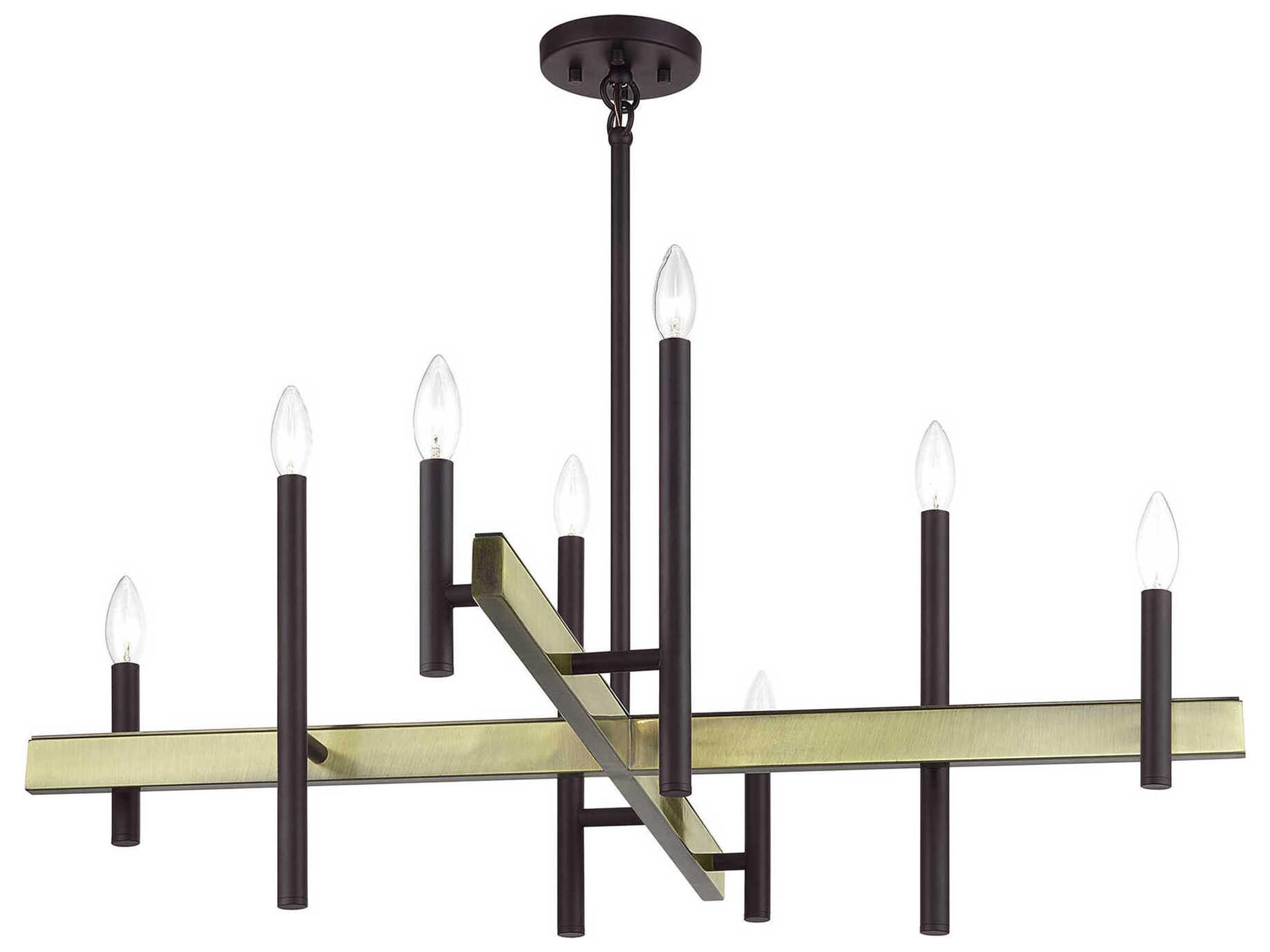Livex Lighting Denmark 8-Light Bronze Antique Brass Chandelier