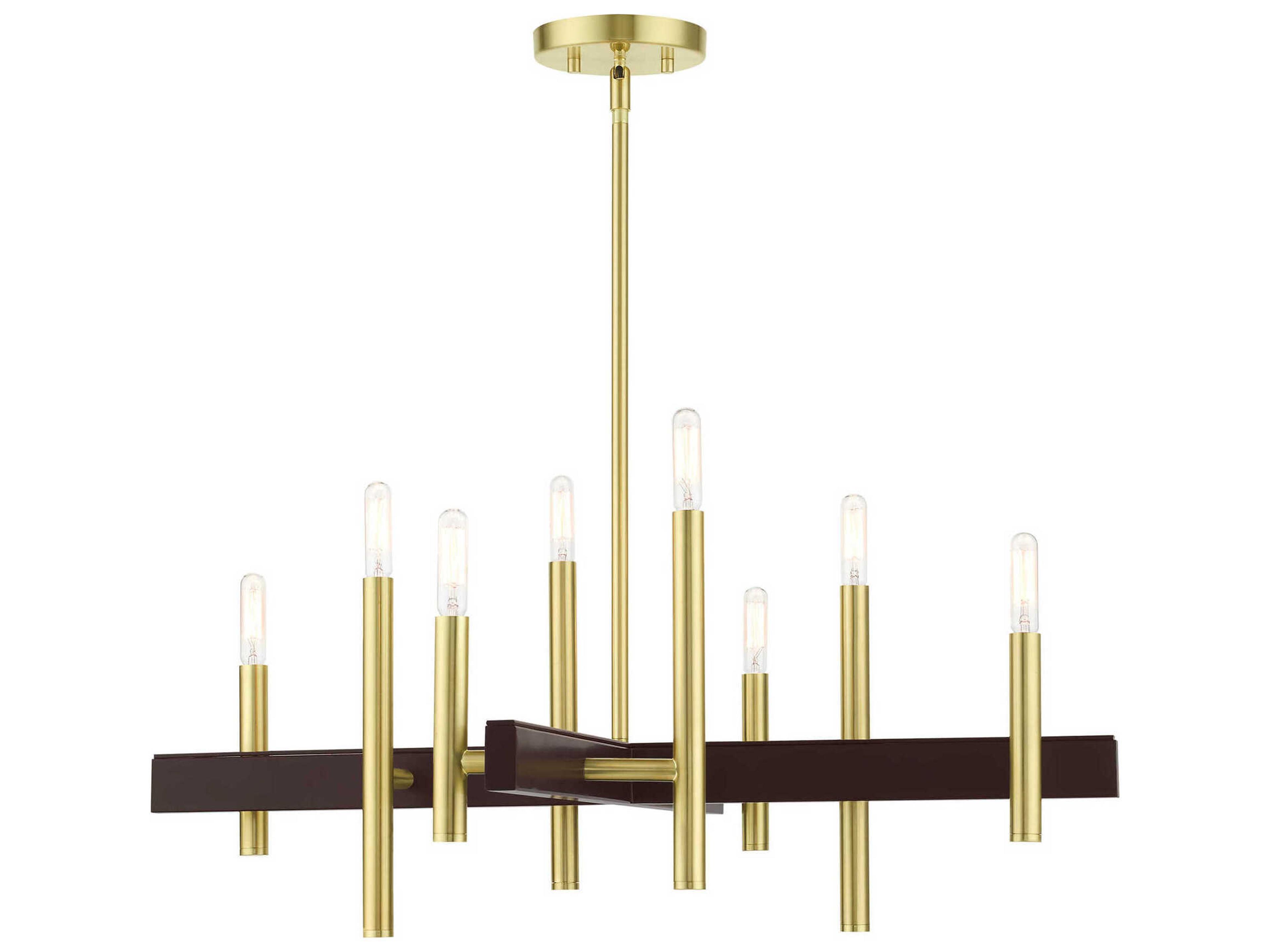 Denmark 8-Light Satin Brass Candelabra Chandelier