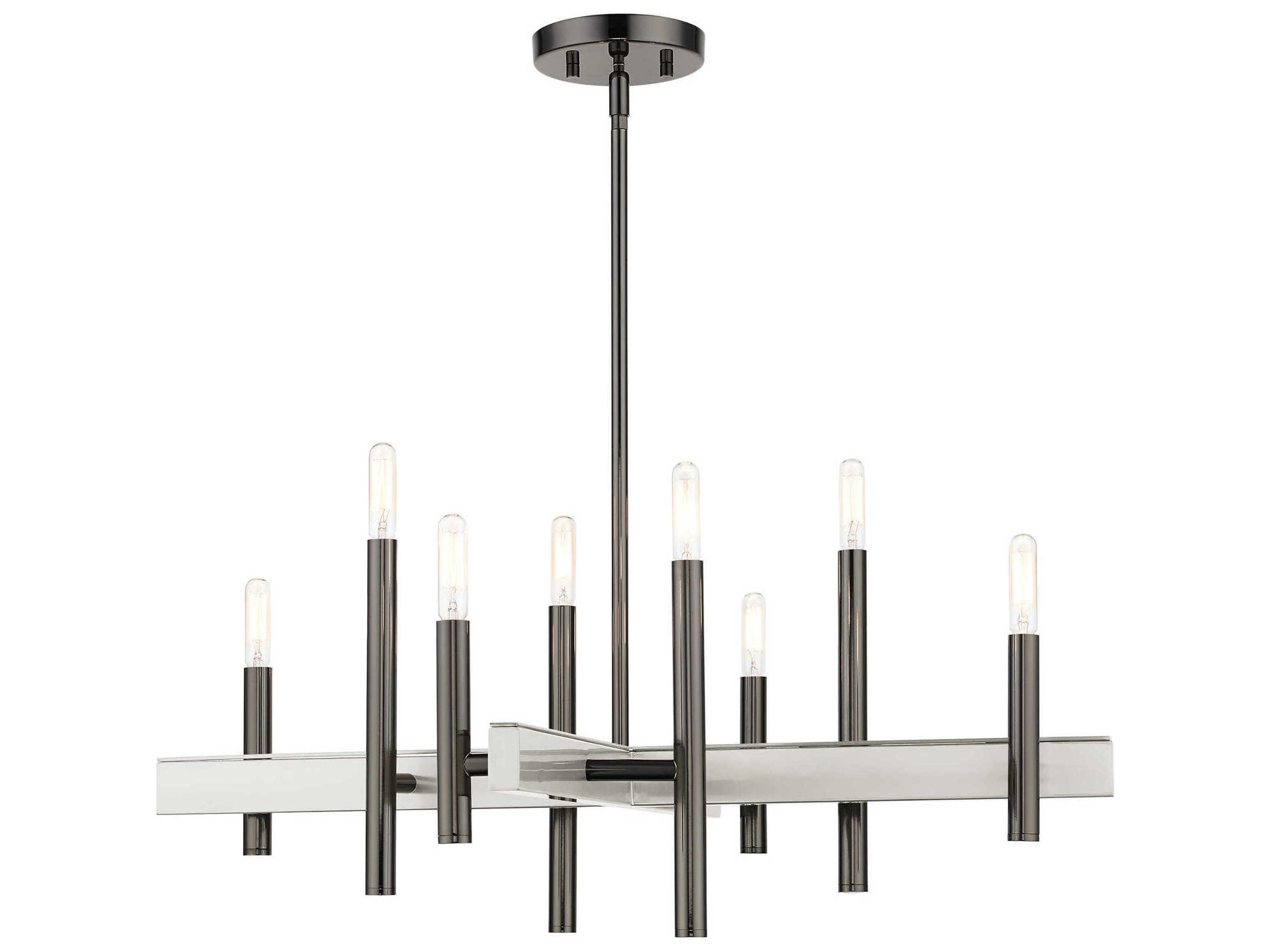Denmark 8-Light Black Chrome Candelabra Chandelier
