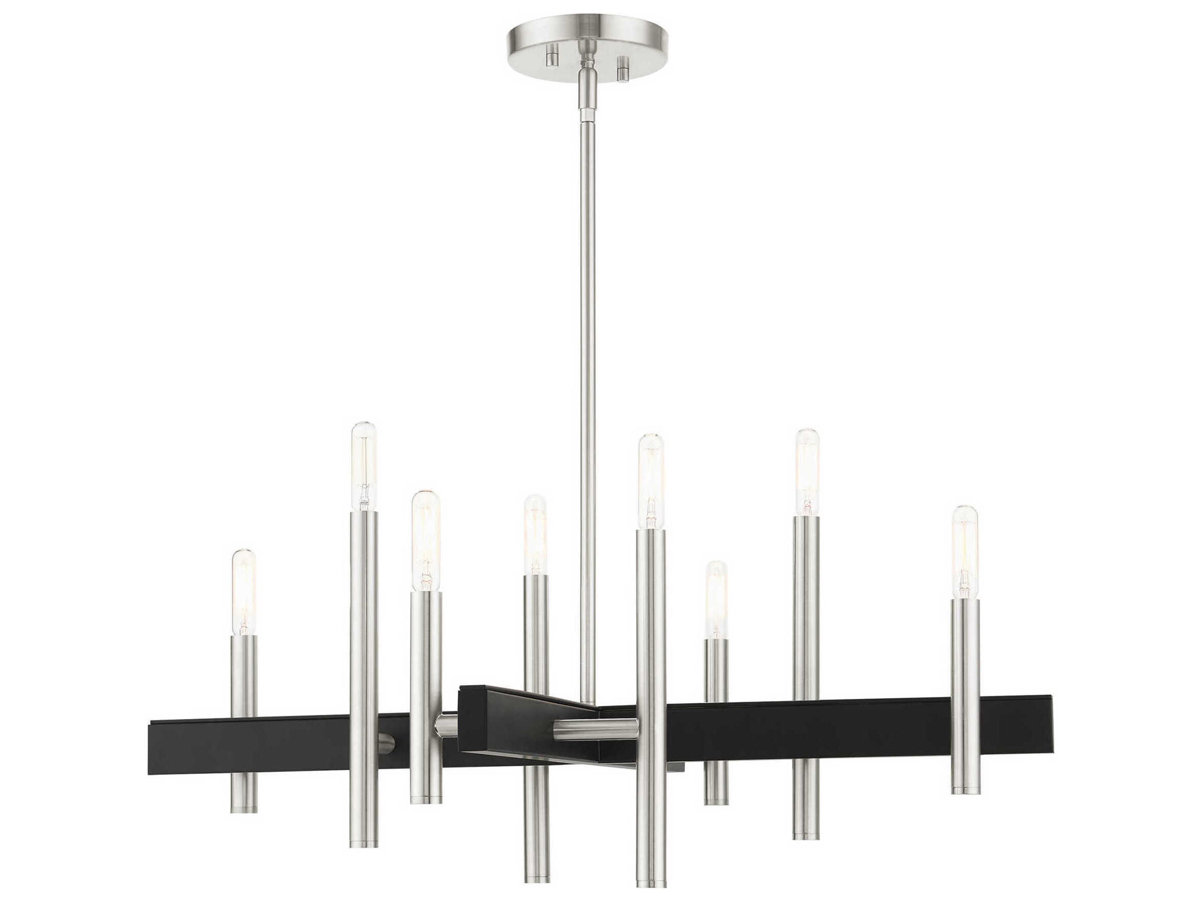 Denmark 8-Light Brushed Nickel Candelabra Chandelier