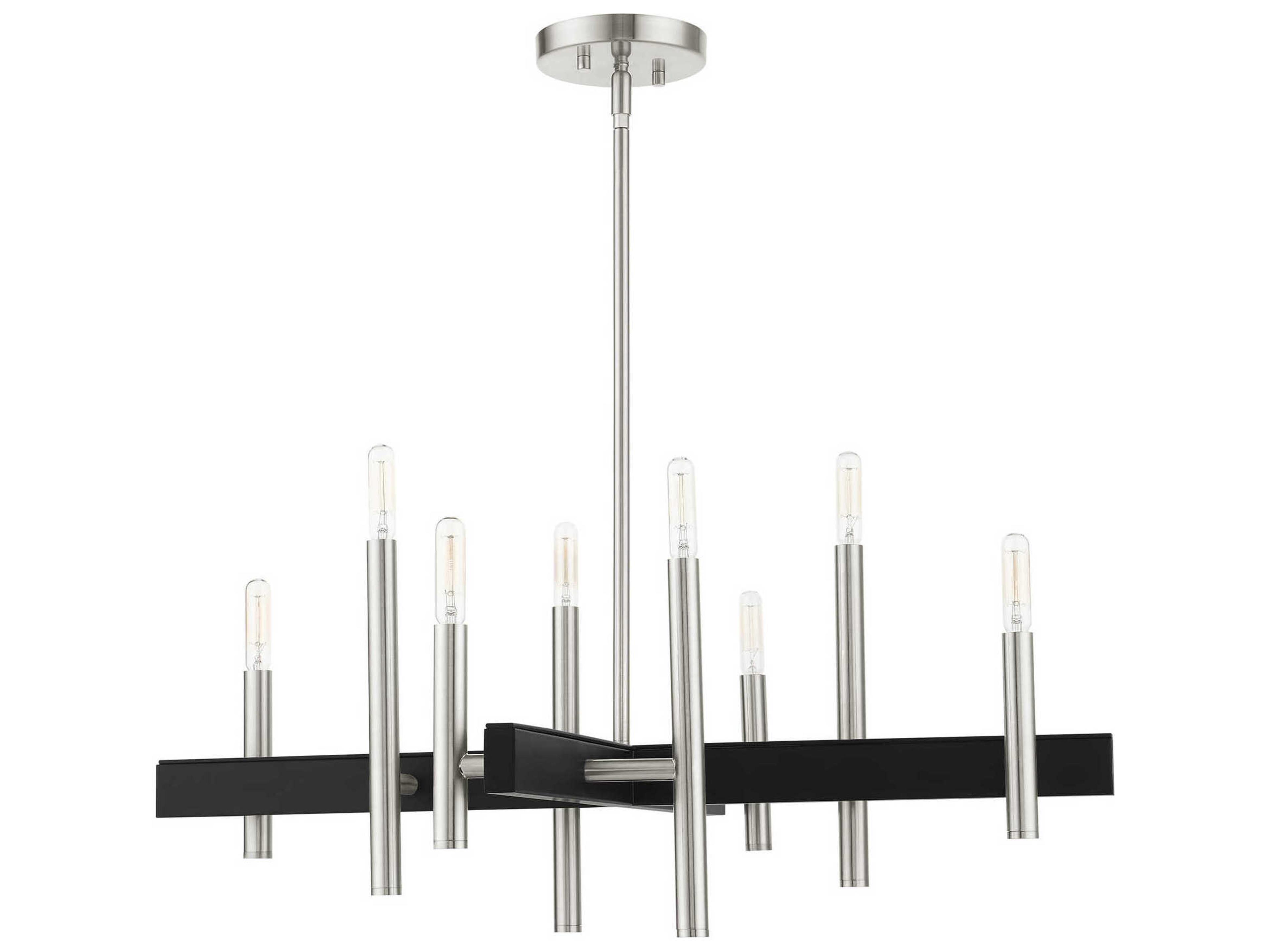 Livex Lighting Denmark 8-Light Brushed Nickel Candelabra Chandelier