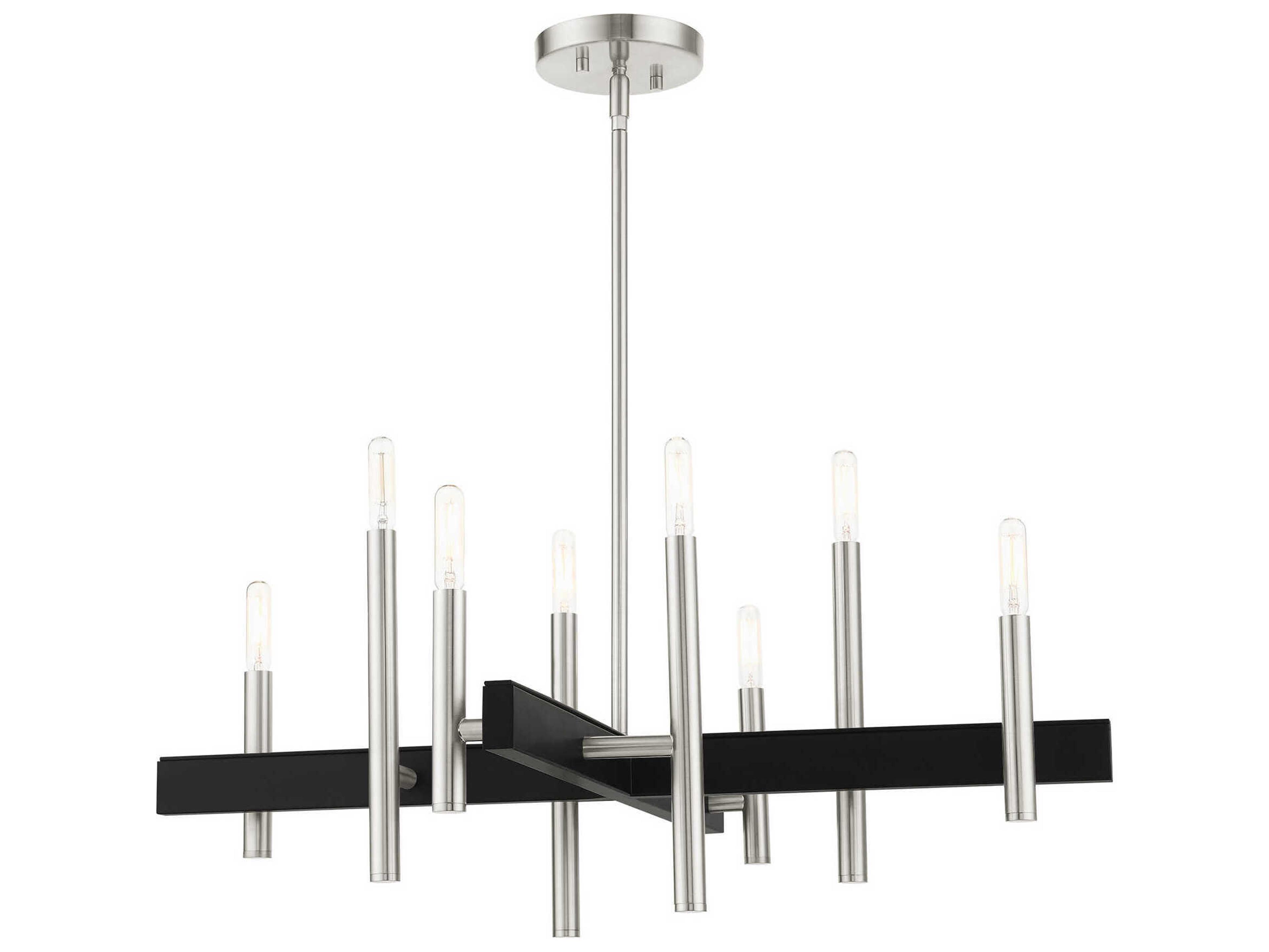 Livex Lighting Denmark 8-Light Brushed Nickel Candelabra Chandelier