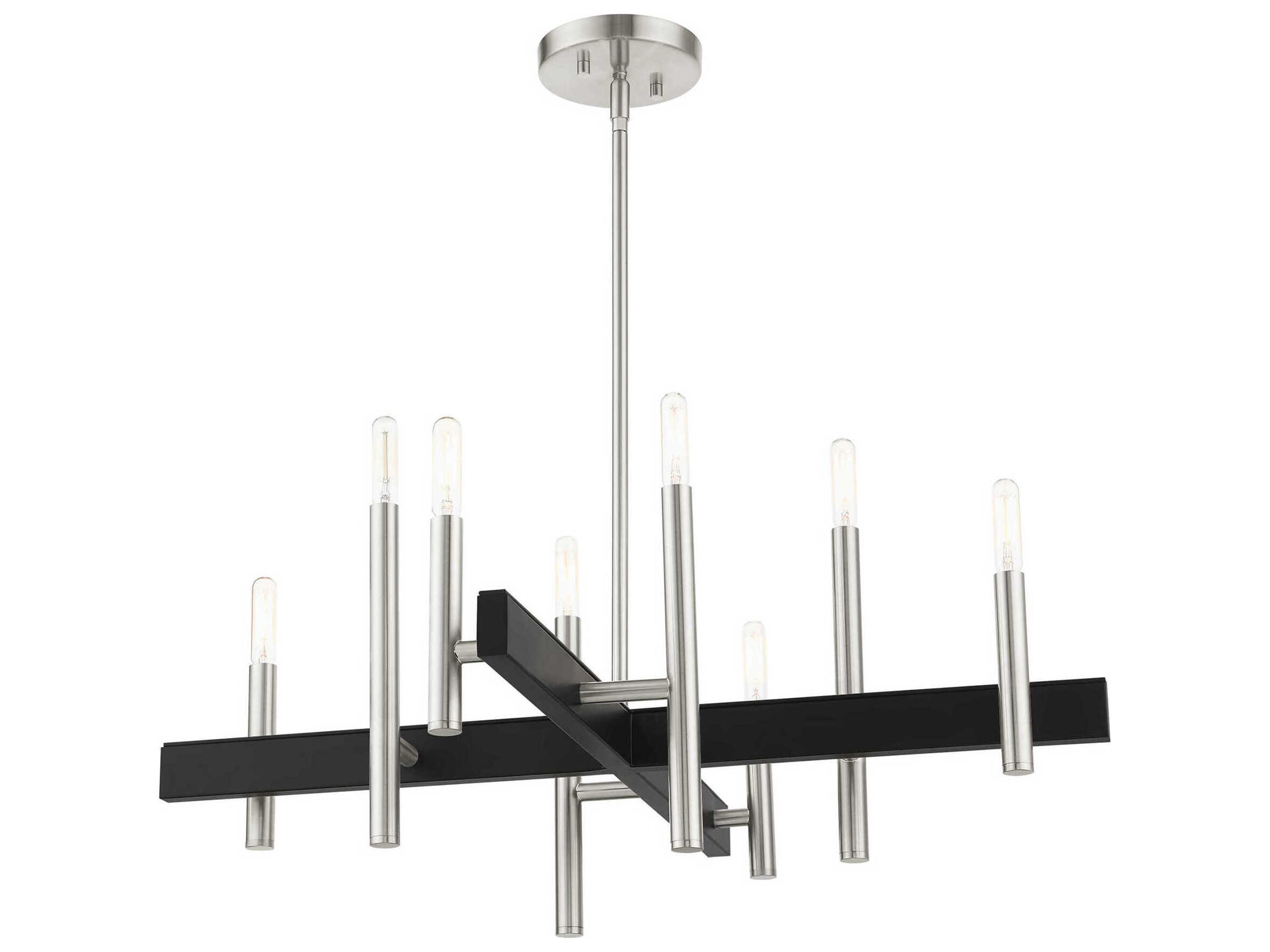 Livex Lighting Denmark 8-Light Brushed Nickel Candelabra Chandelier