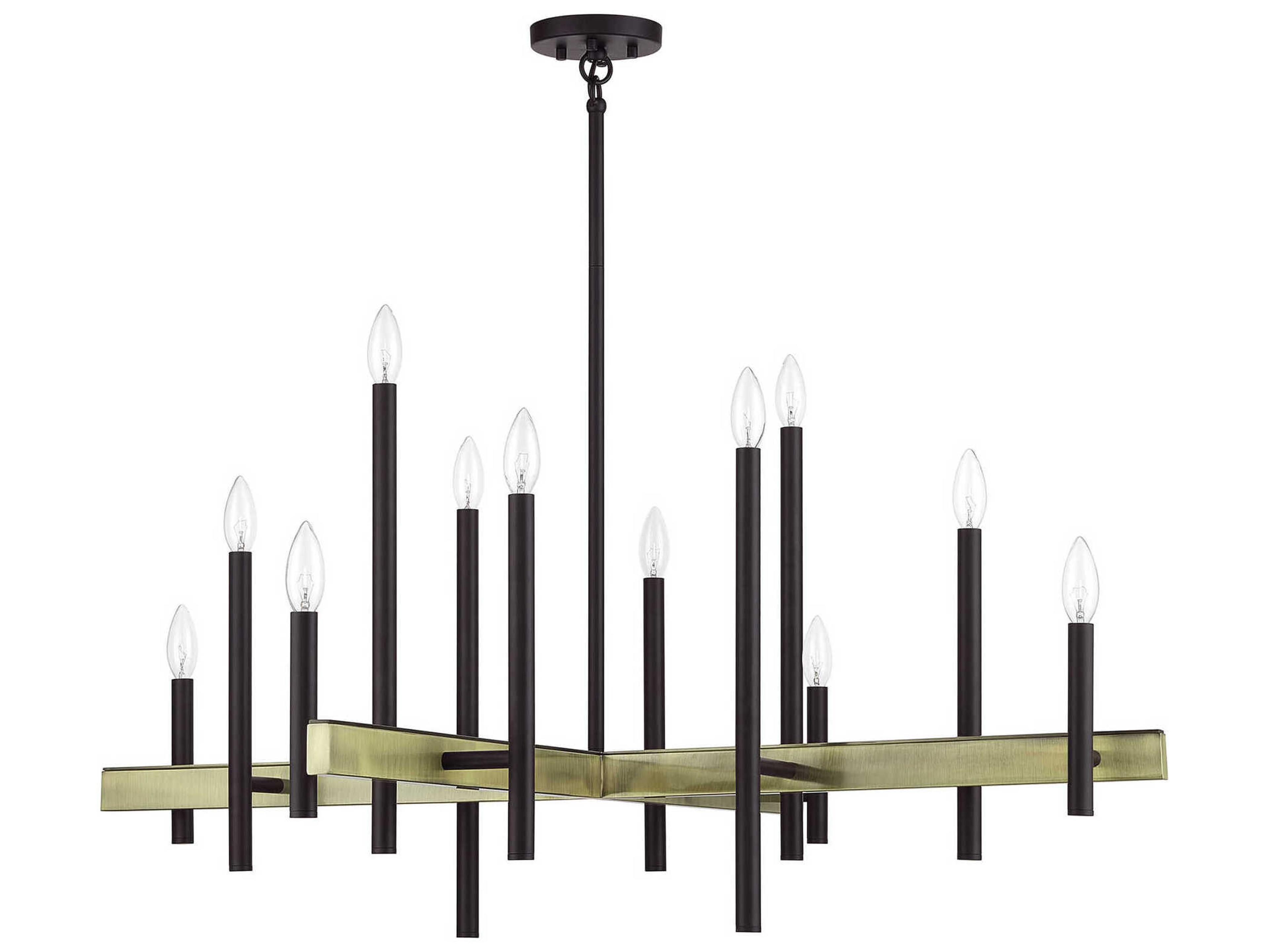 Livex Lighting Denmark 12-Light Bronze Antique Brass Chandelier