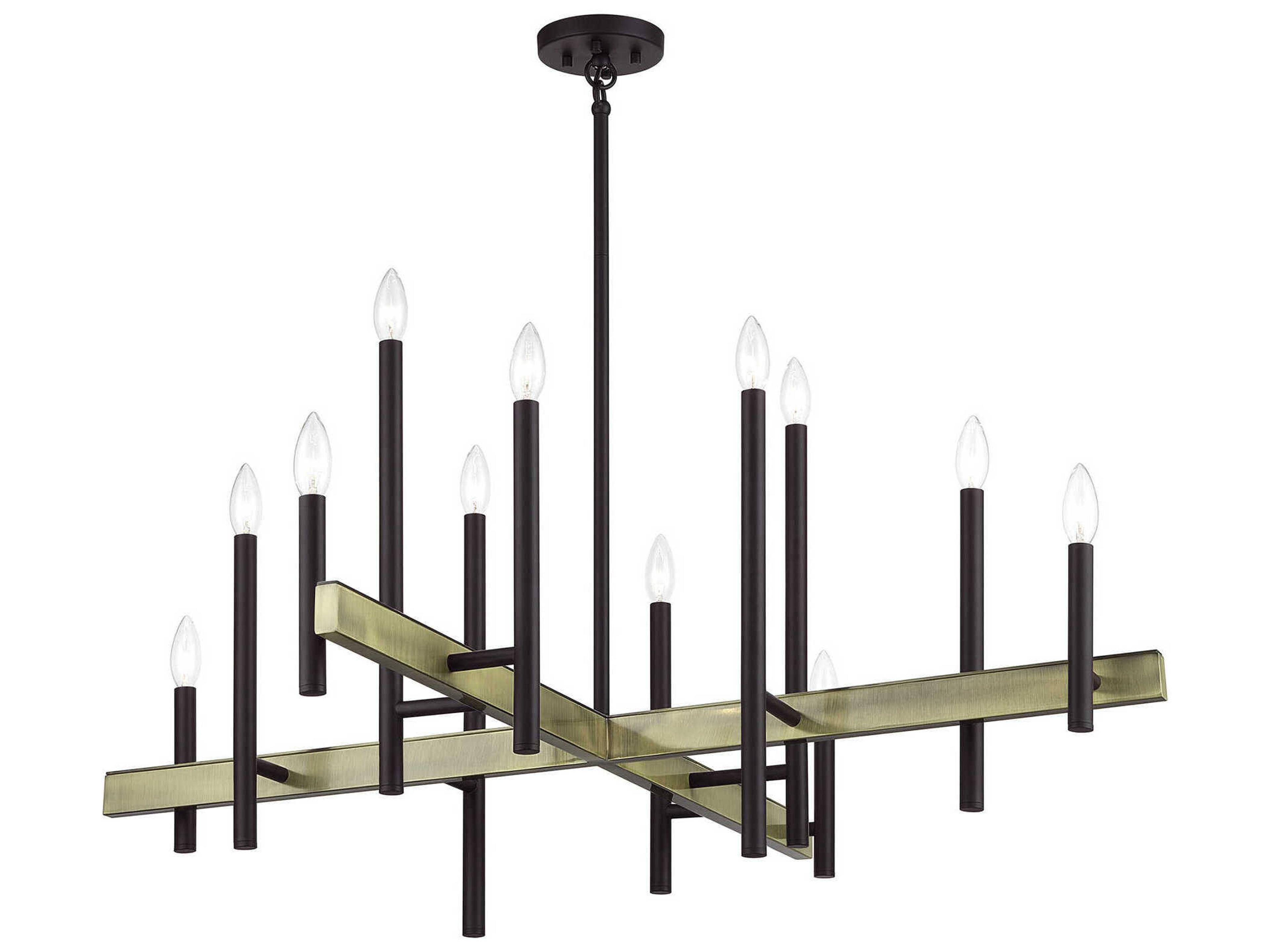 Livex Lighting Denmark 12-Light Bronze Antique Brass Chandelier