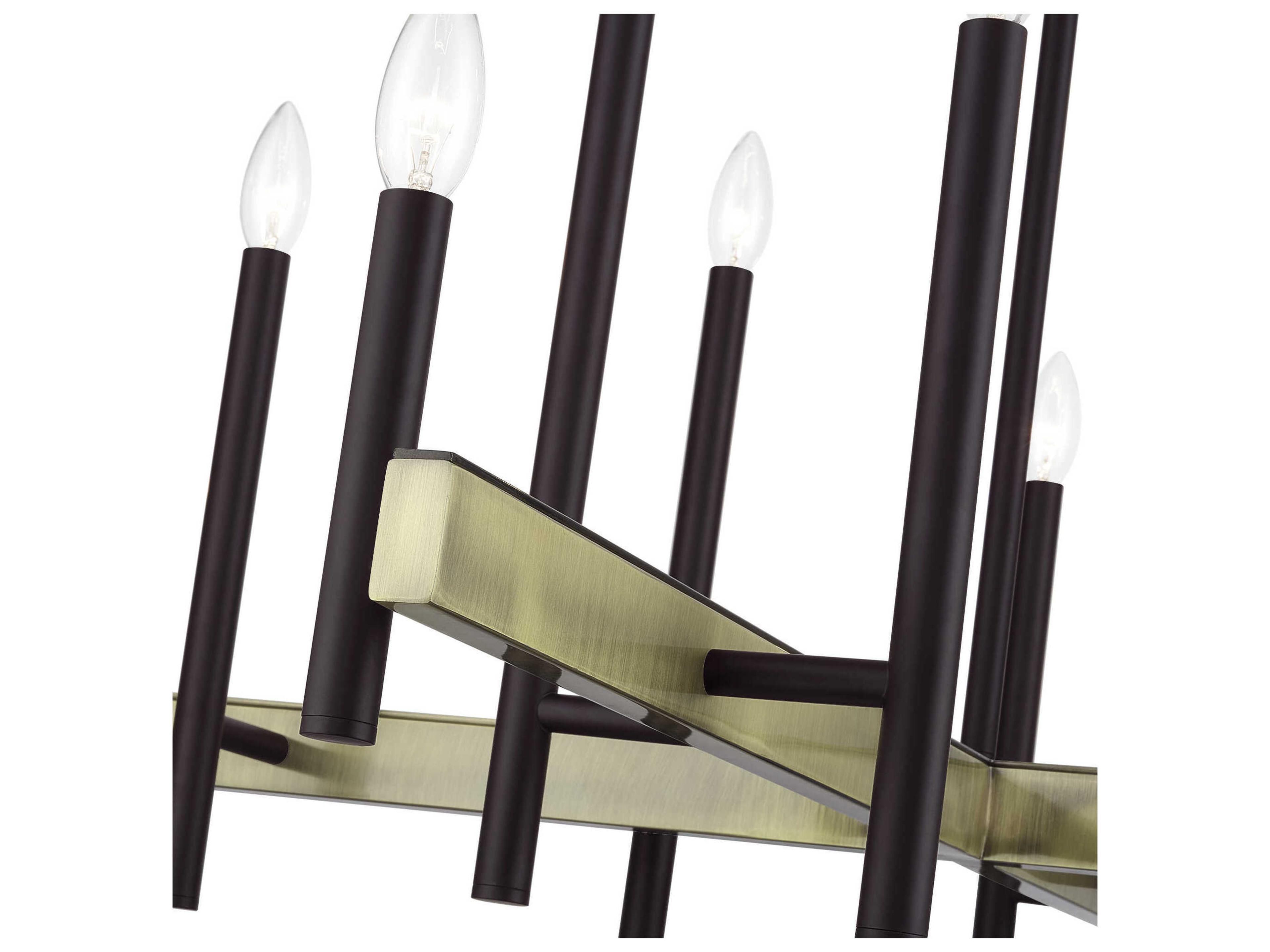 Livex Lighting Denmark 12-Light Bronze Antique Brass Chandelier