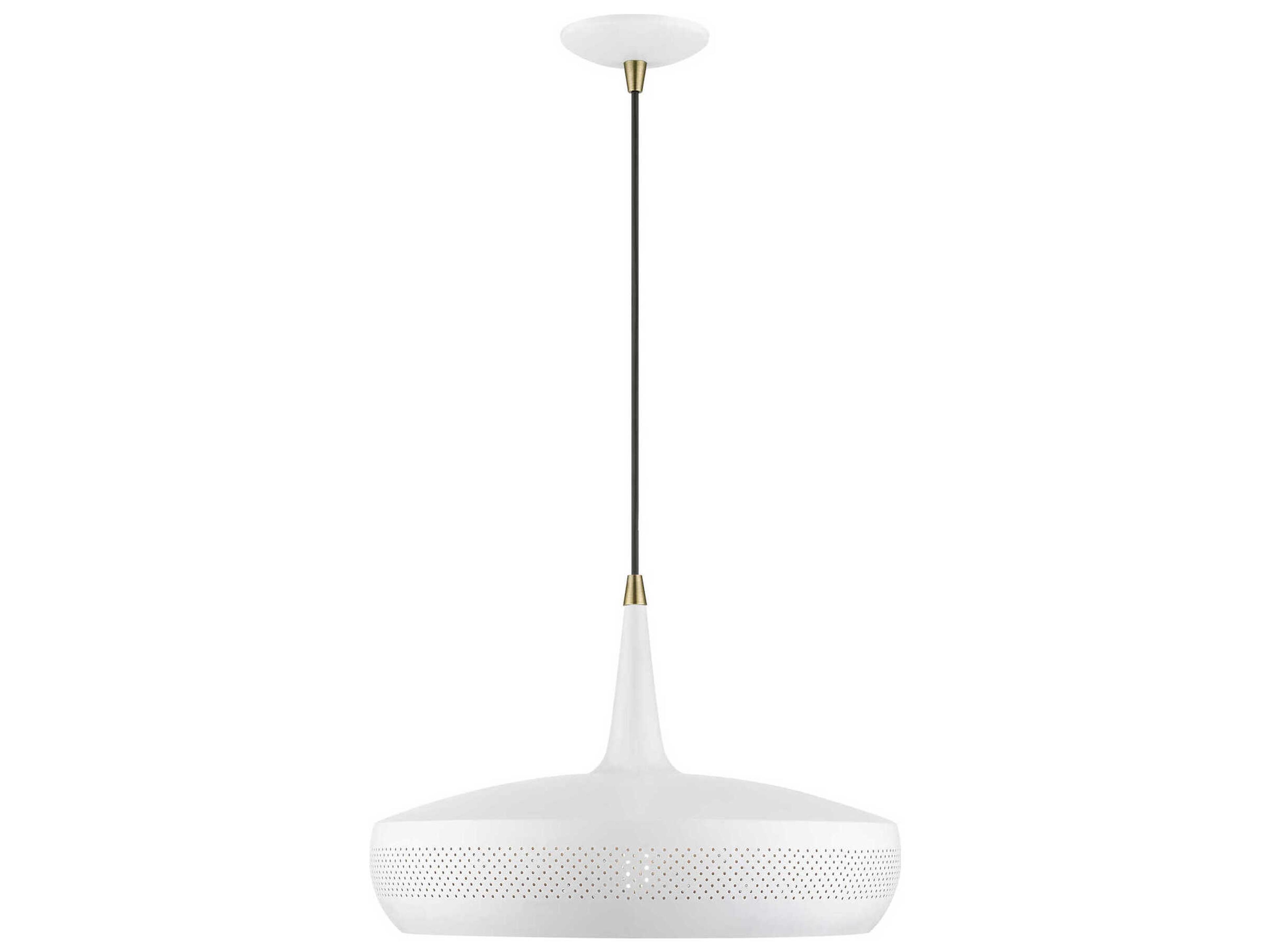 Livex Lighting Banbury 1-Light White Antique Brass Dome Pendant