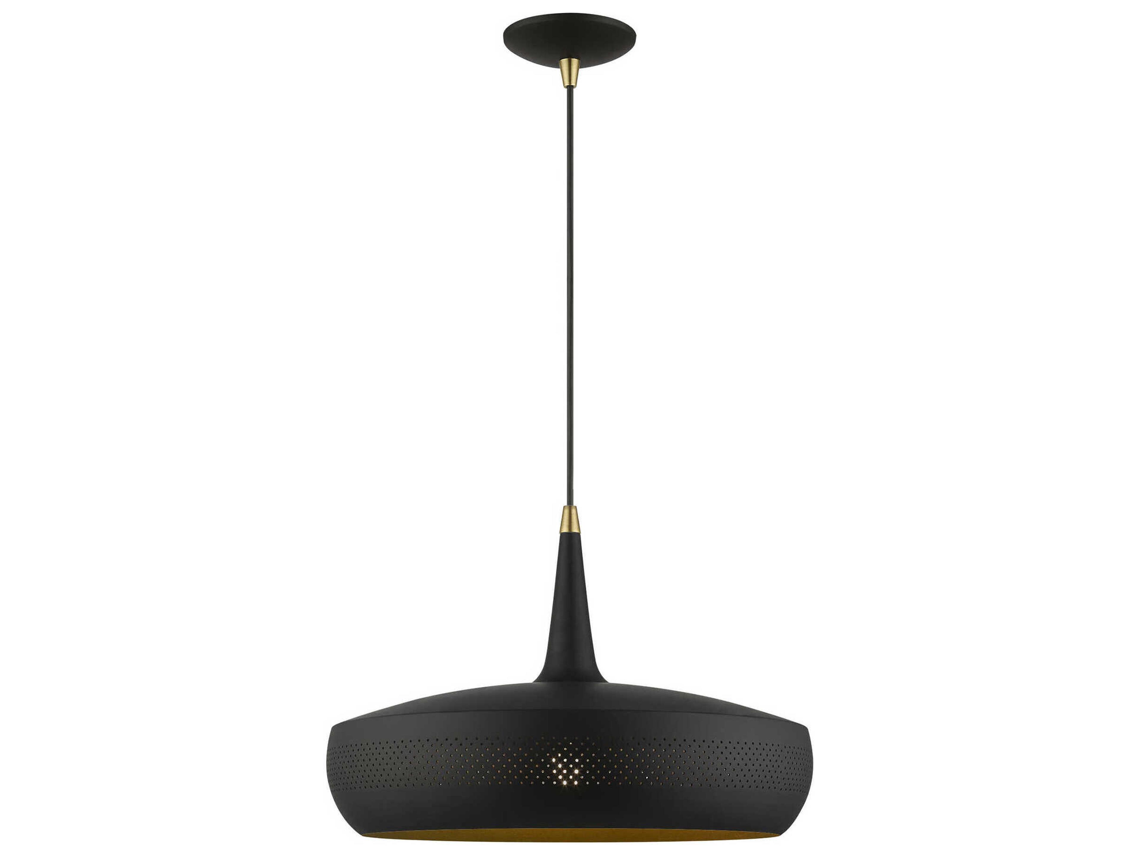Banbury 1-Light Black Antique Brass Dome Pendant