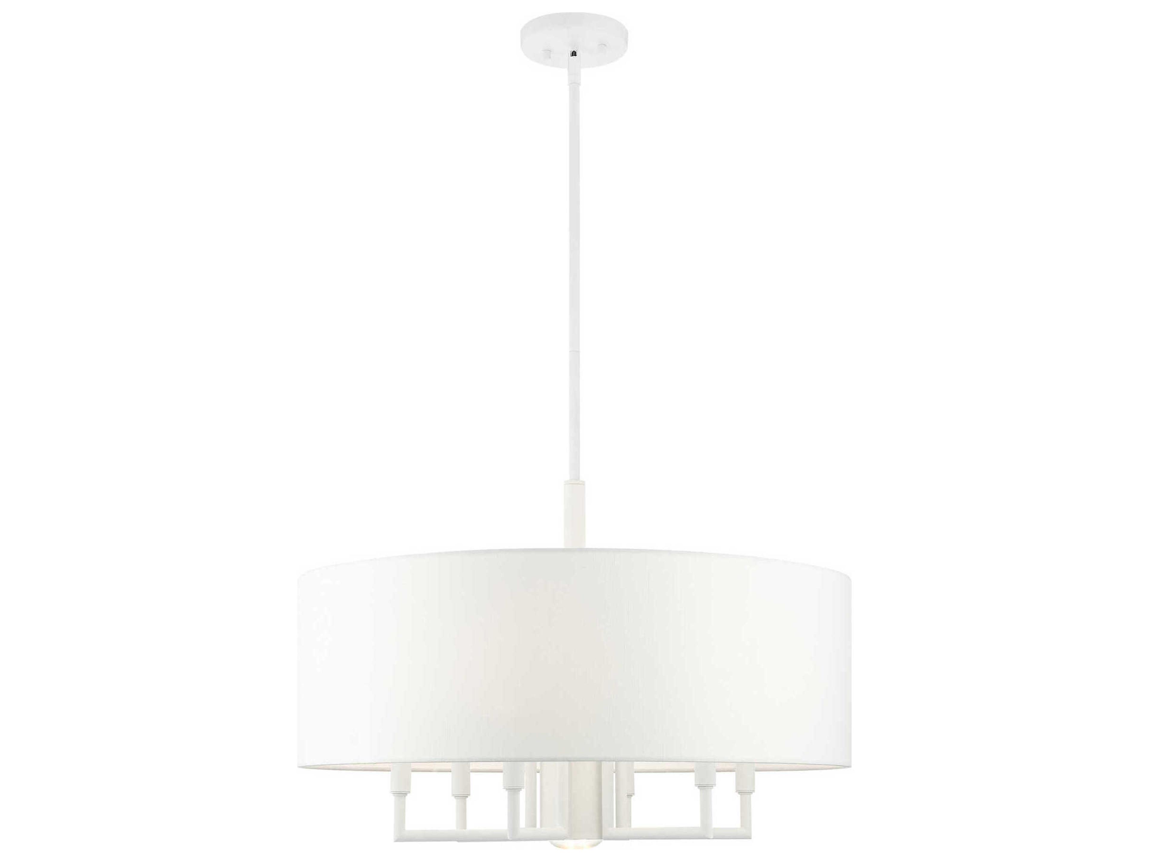 Meridian 7-Light White Drum Chandelier