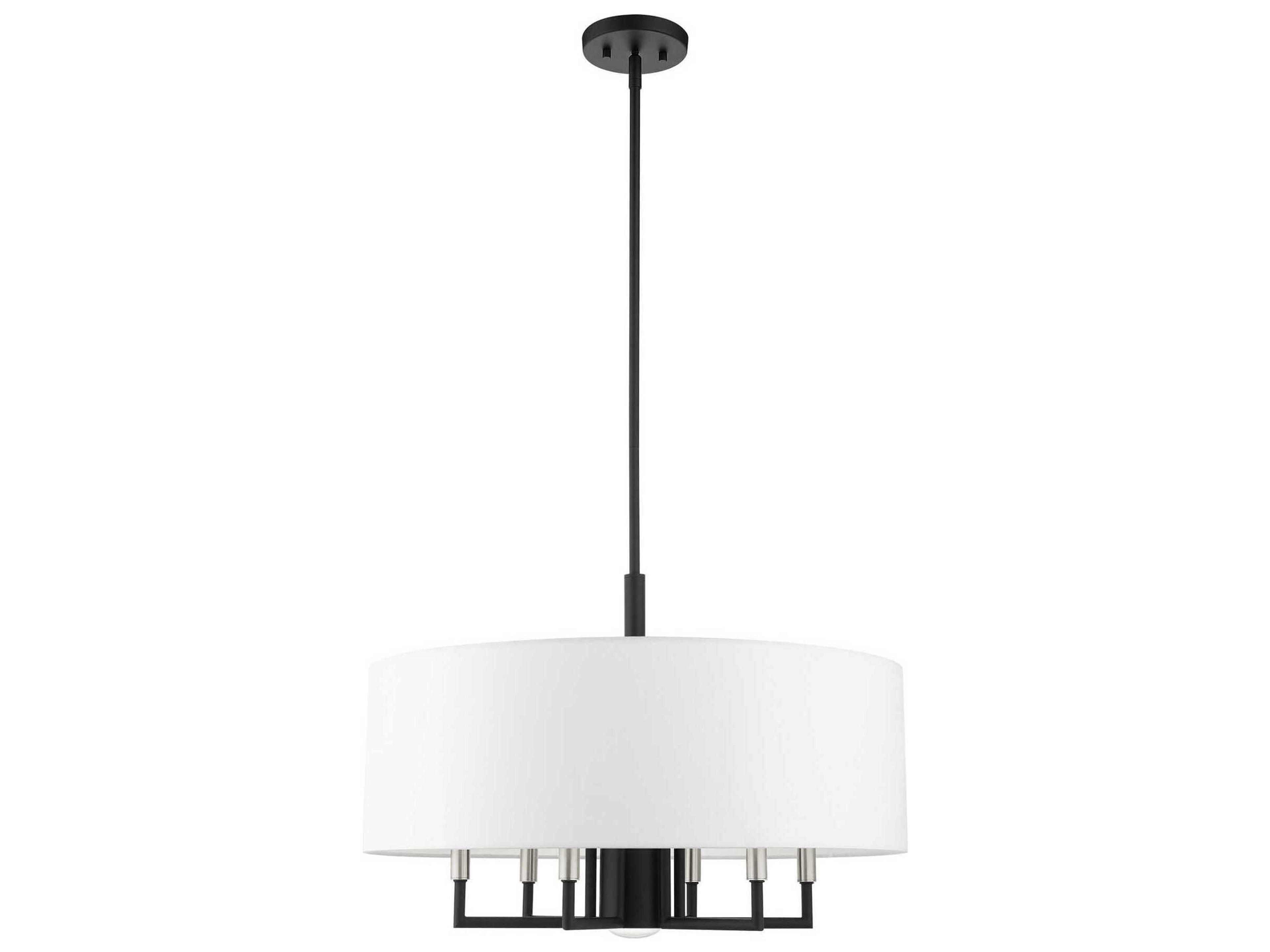 Livex Lighting Meridian 7-Light Black Drum Chandelier