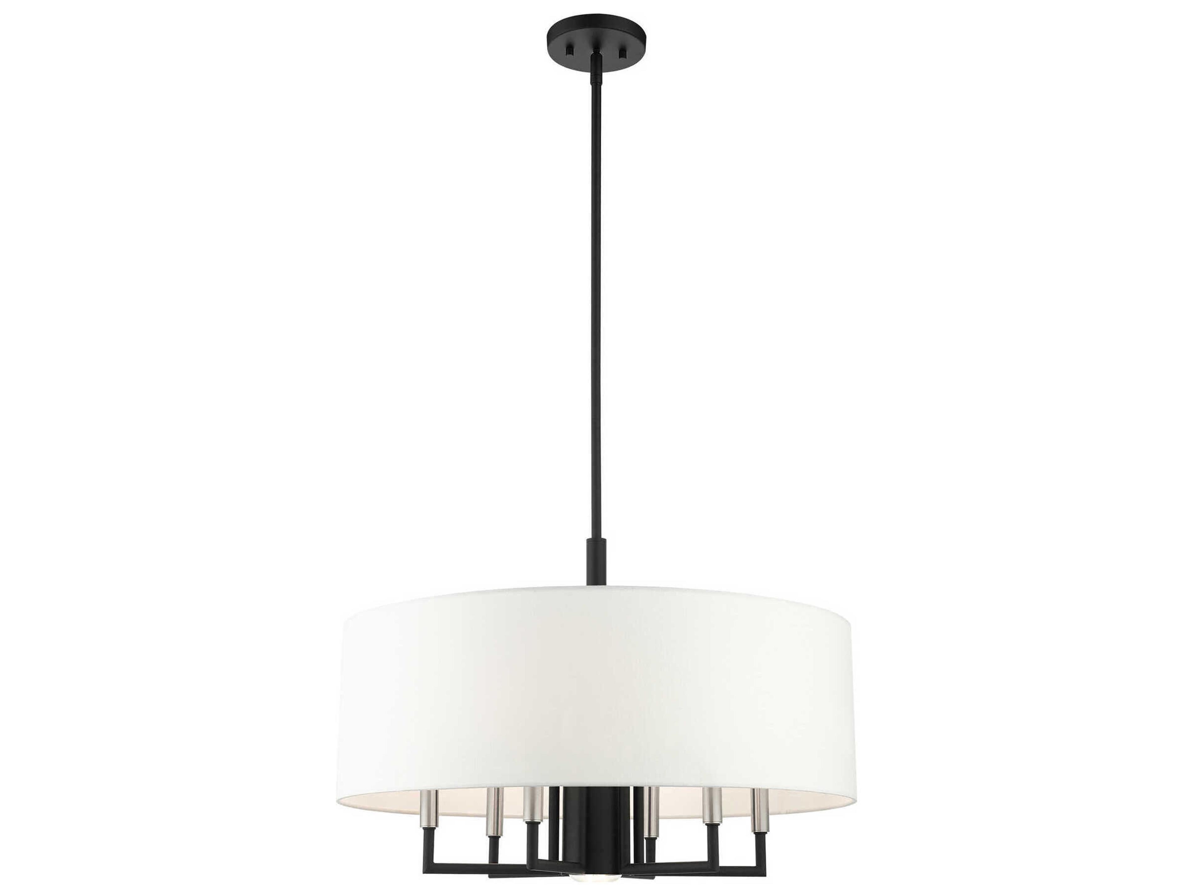 Livex Lighting Meridian 7-Light Black Drum Chandelier