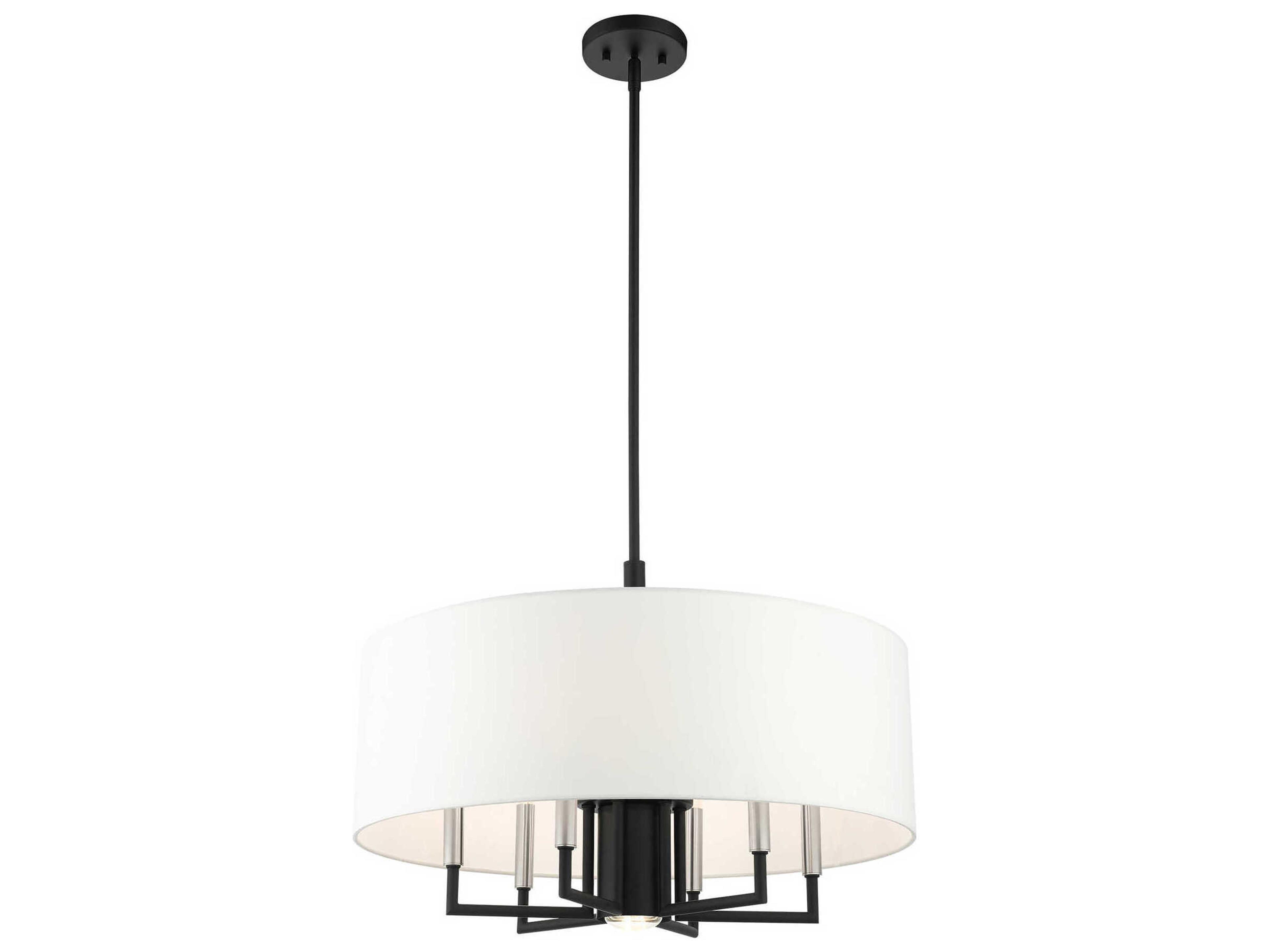 Livex Lighting Meridian 7-Light Black Drum Chandelier