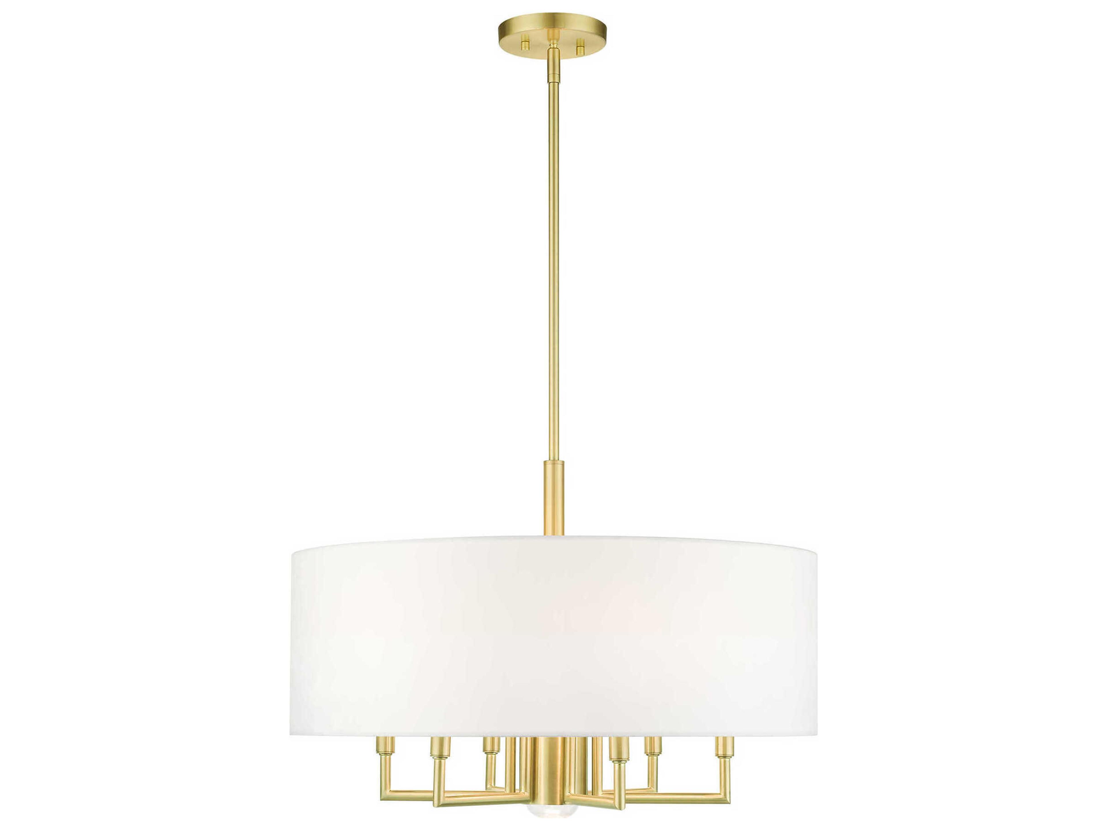 Livex Lighting Meridian 7-Light Satin Brass Drum Chandelier