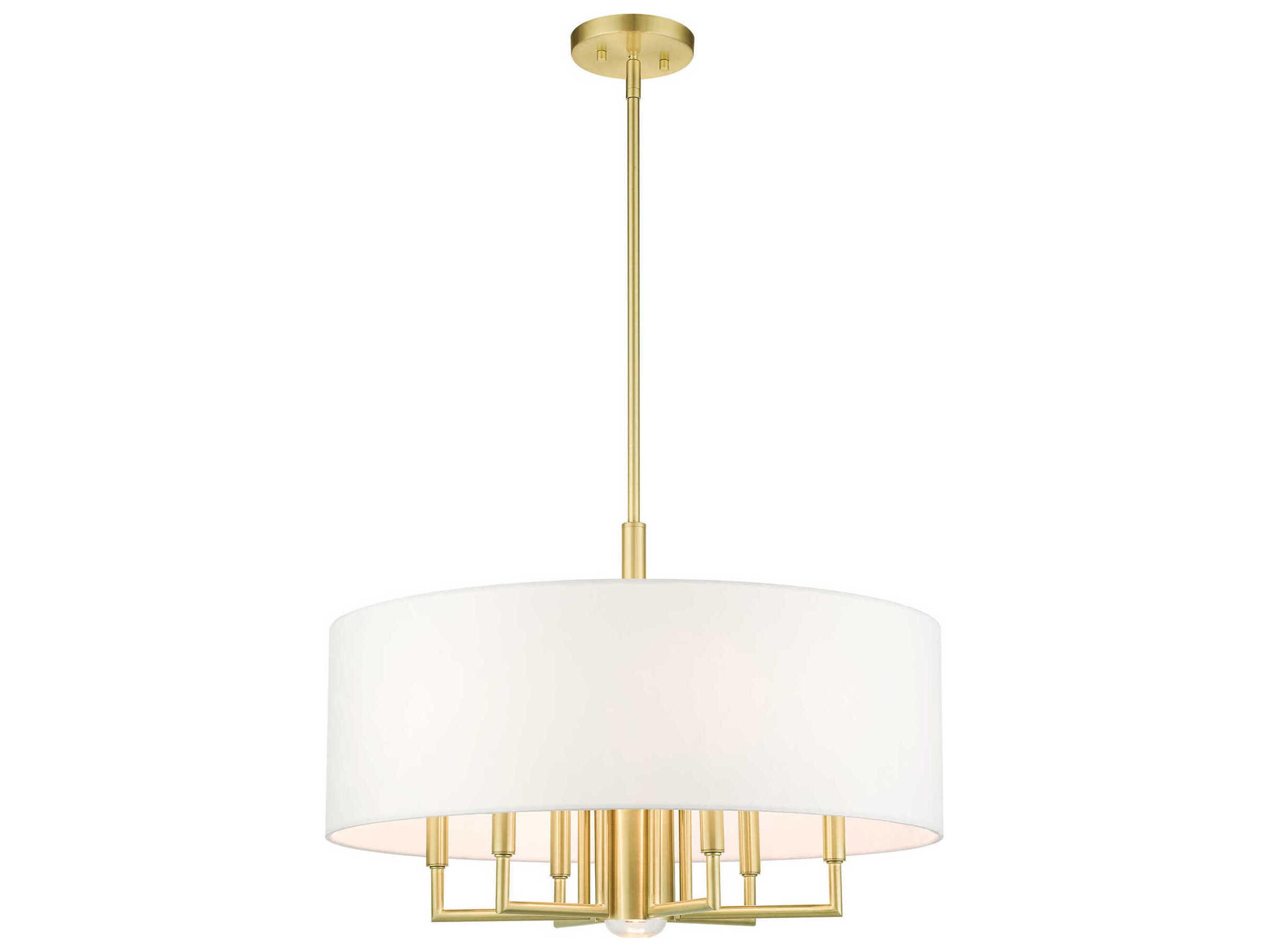 Livex Lighting Meridian 7-Light Satin Brass Drum Chandelier