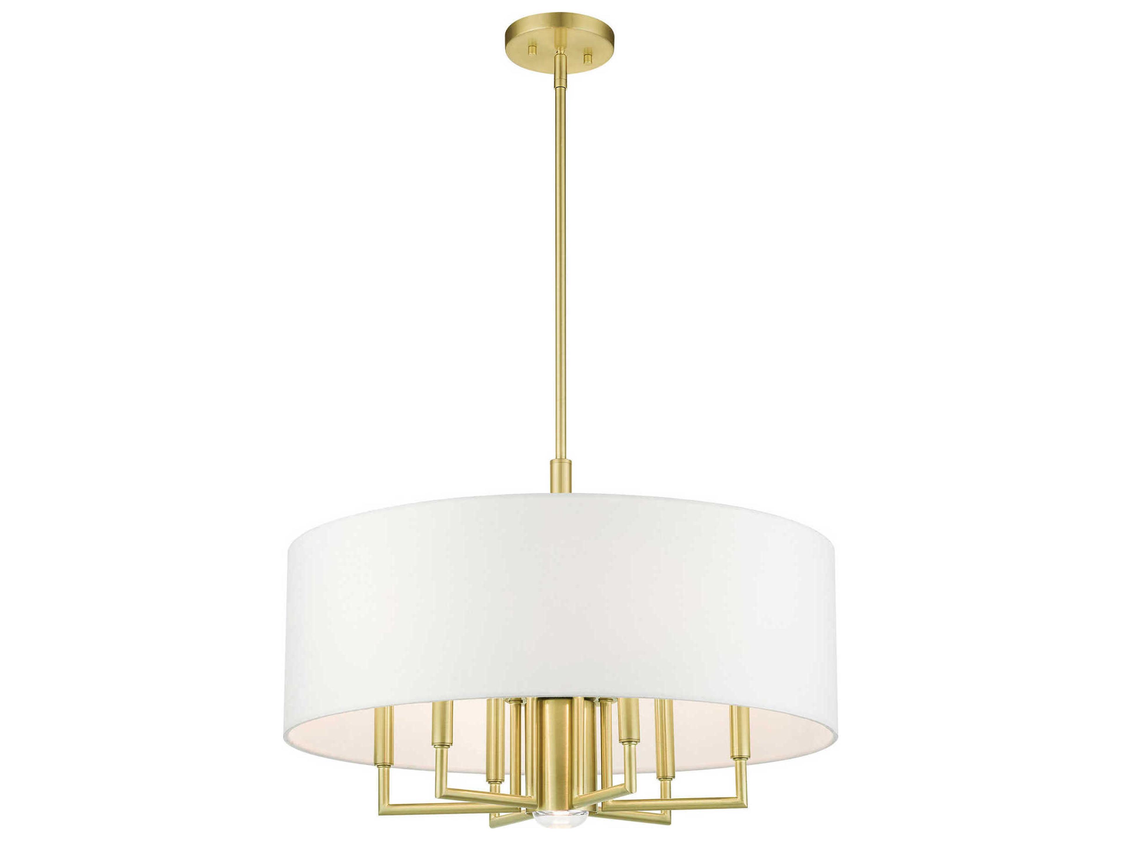 Livex Lighting Meridian 7-Light Satin Brass Drum Chandelier