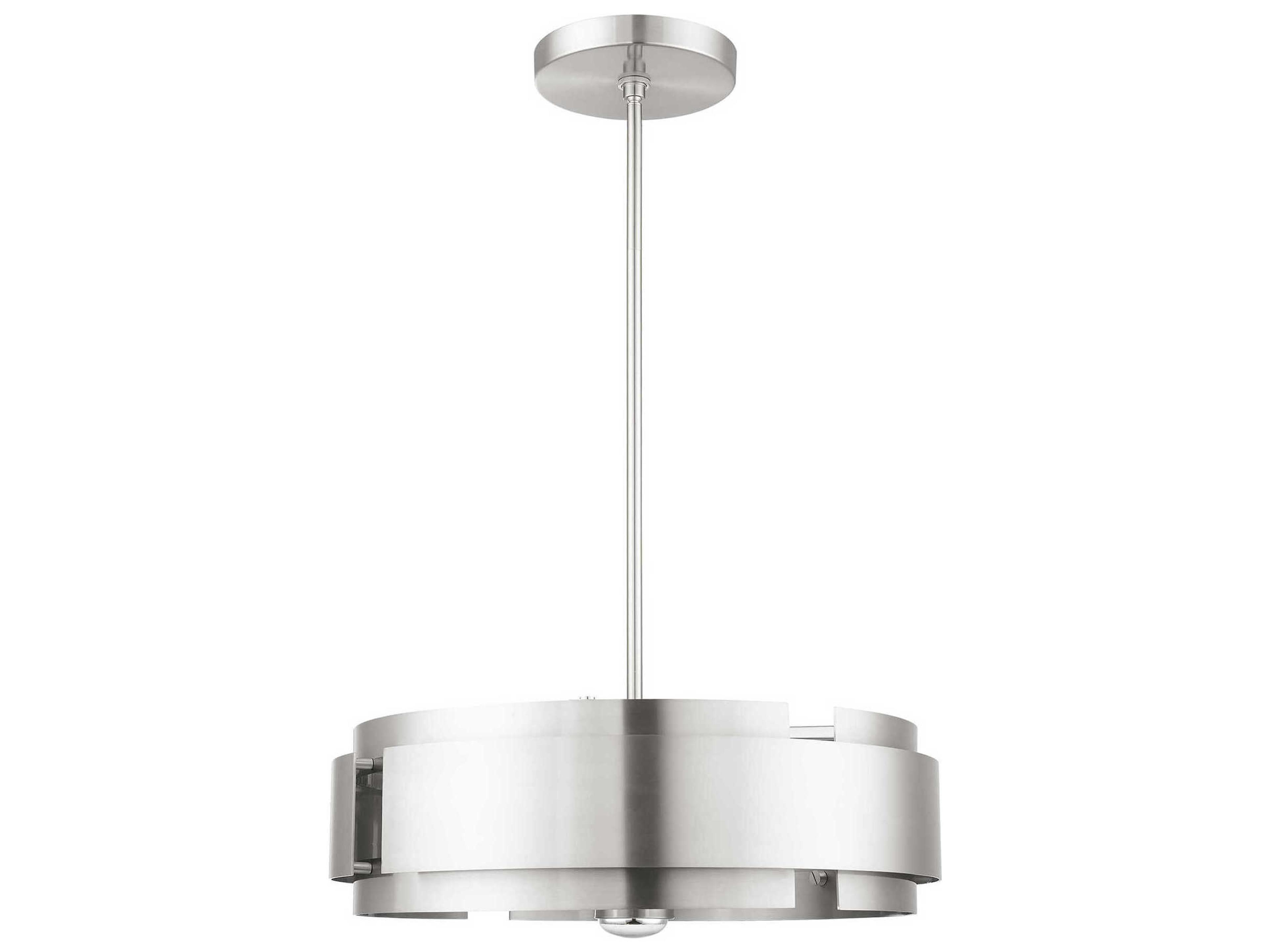 Livex Lighting Varick 5-Light Brushed Nickel Drum Pendant