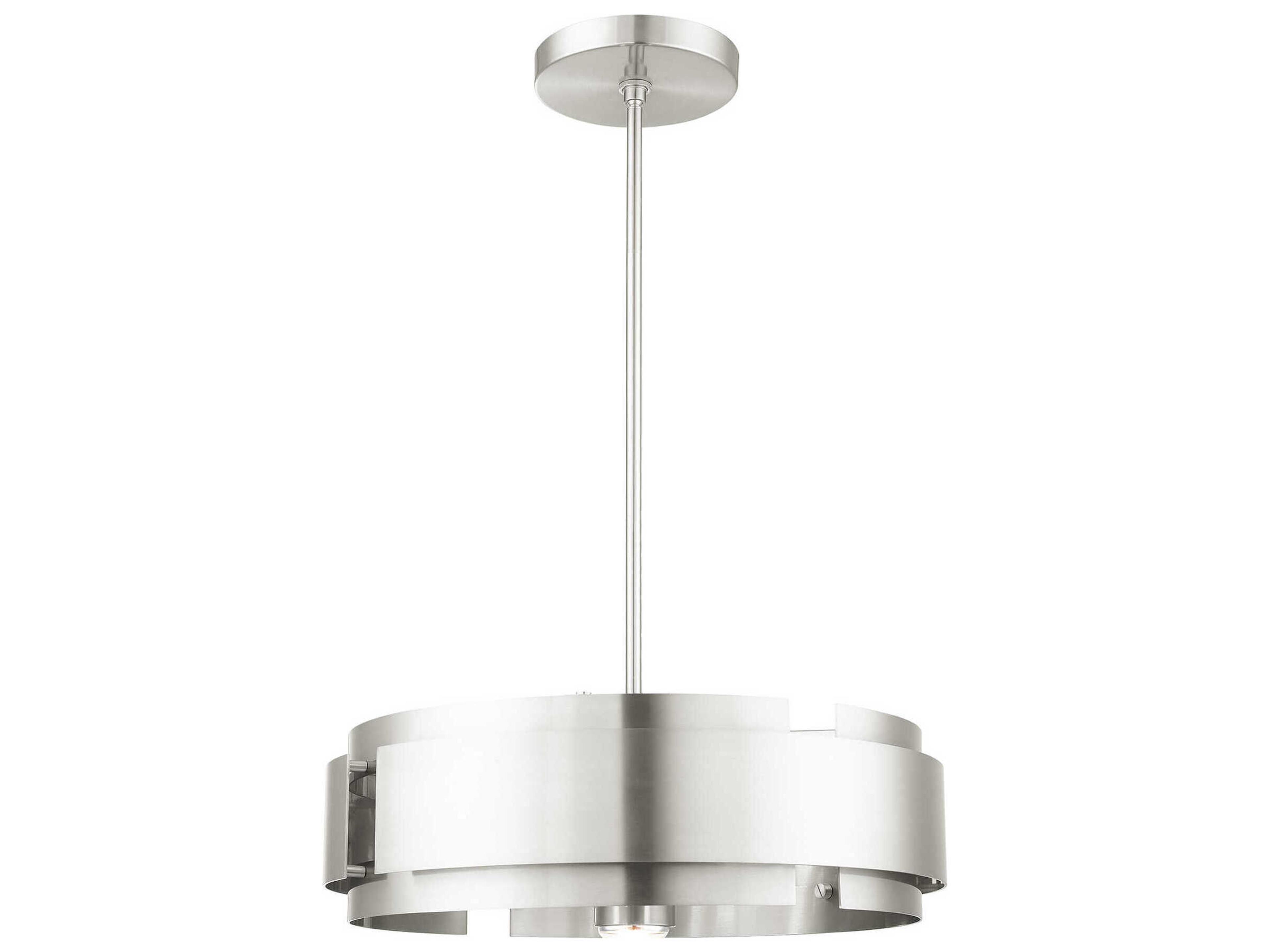 Livex Lighting Varick 5-Light Brushed Nickel Drum Pendant