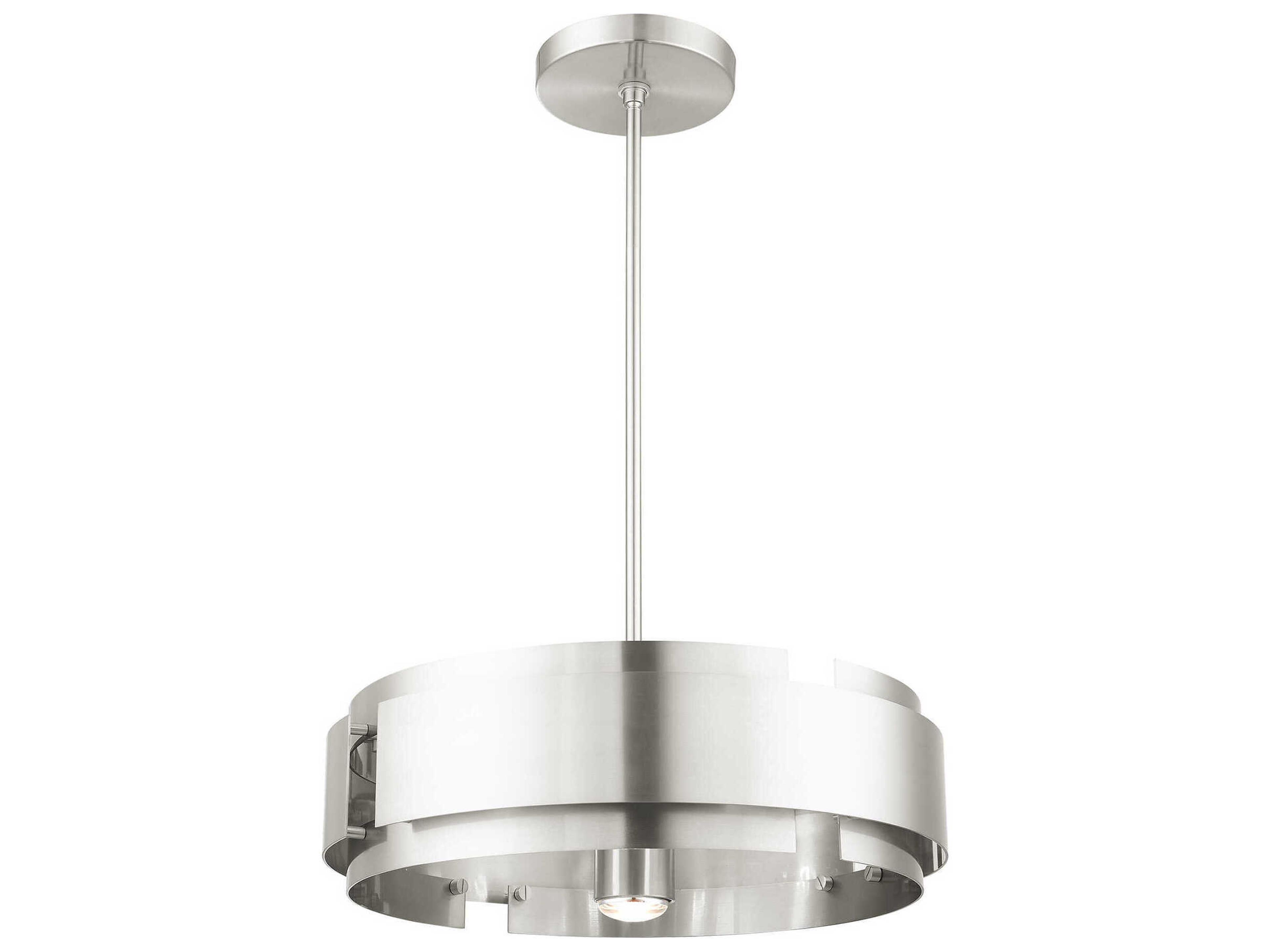 Livex Lighting Varick 5-Light Brushed Nickel Drum Pendant