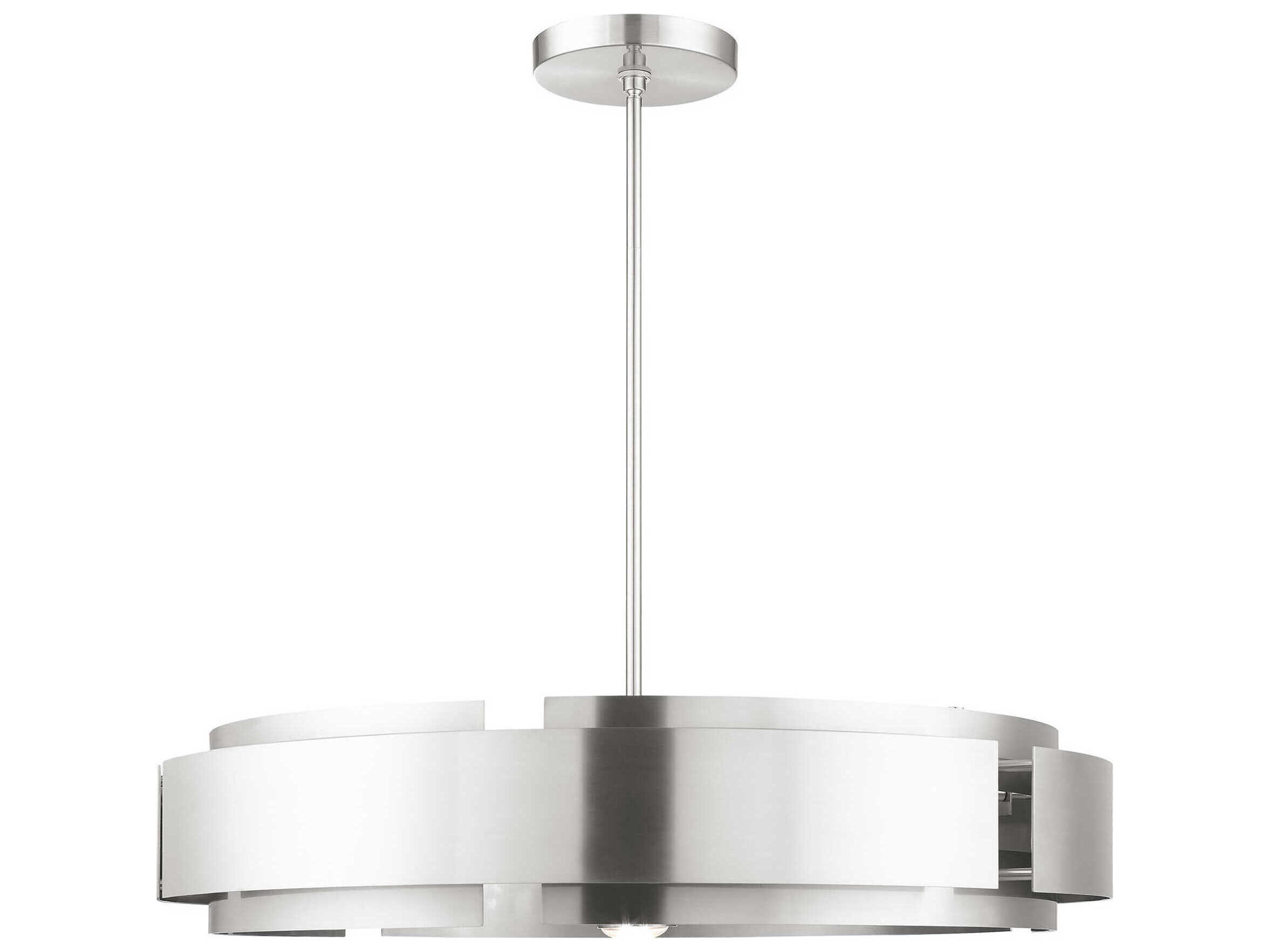 Varick 7-Light Brushed Nickel Drum Pendant