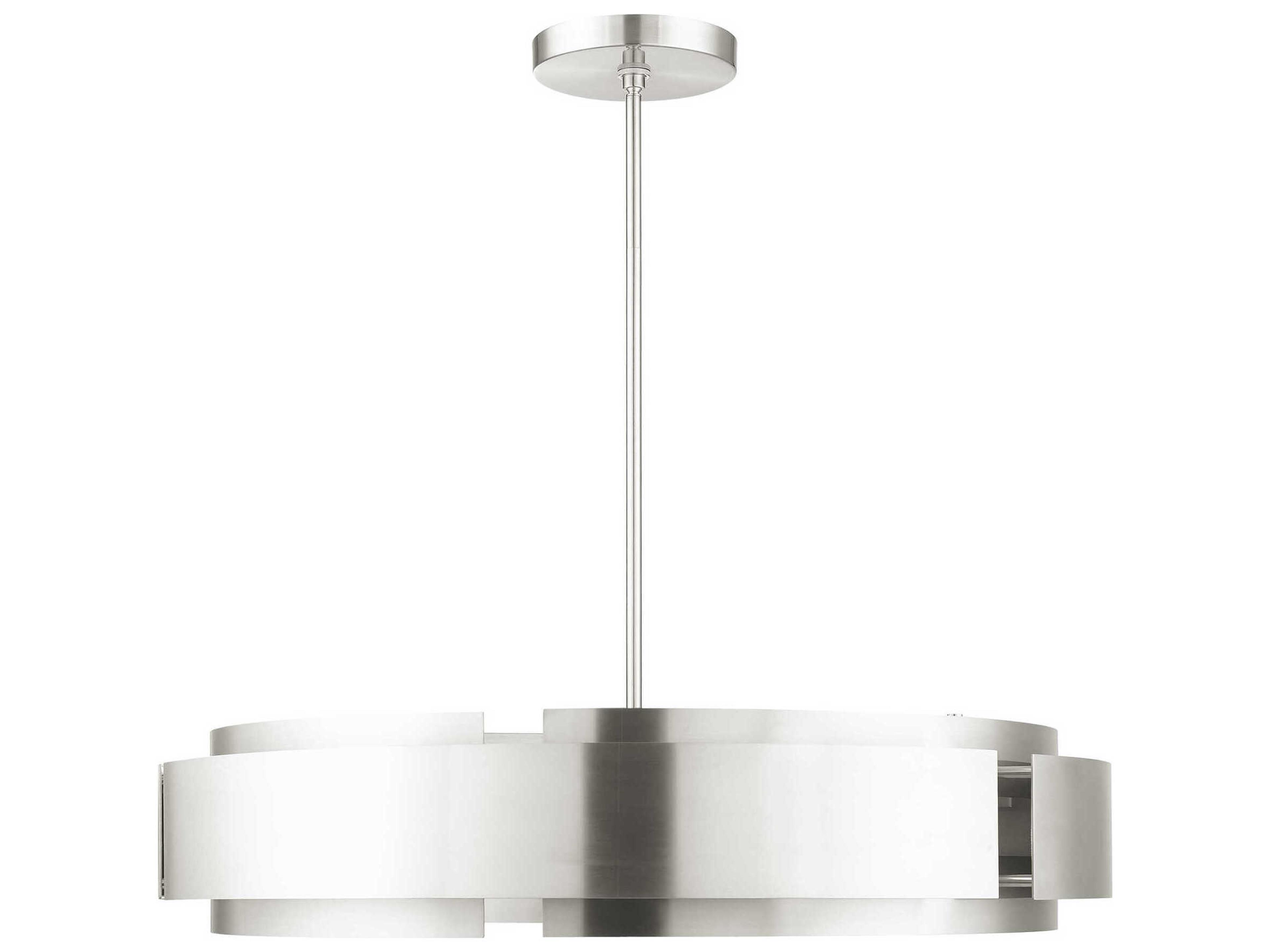 Livex Lighting Varick 7-Light Brushed Nickel Drum Pendant