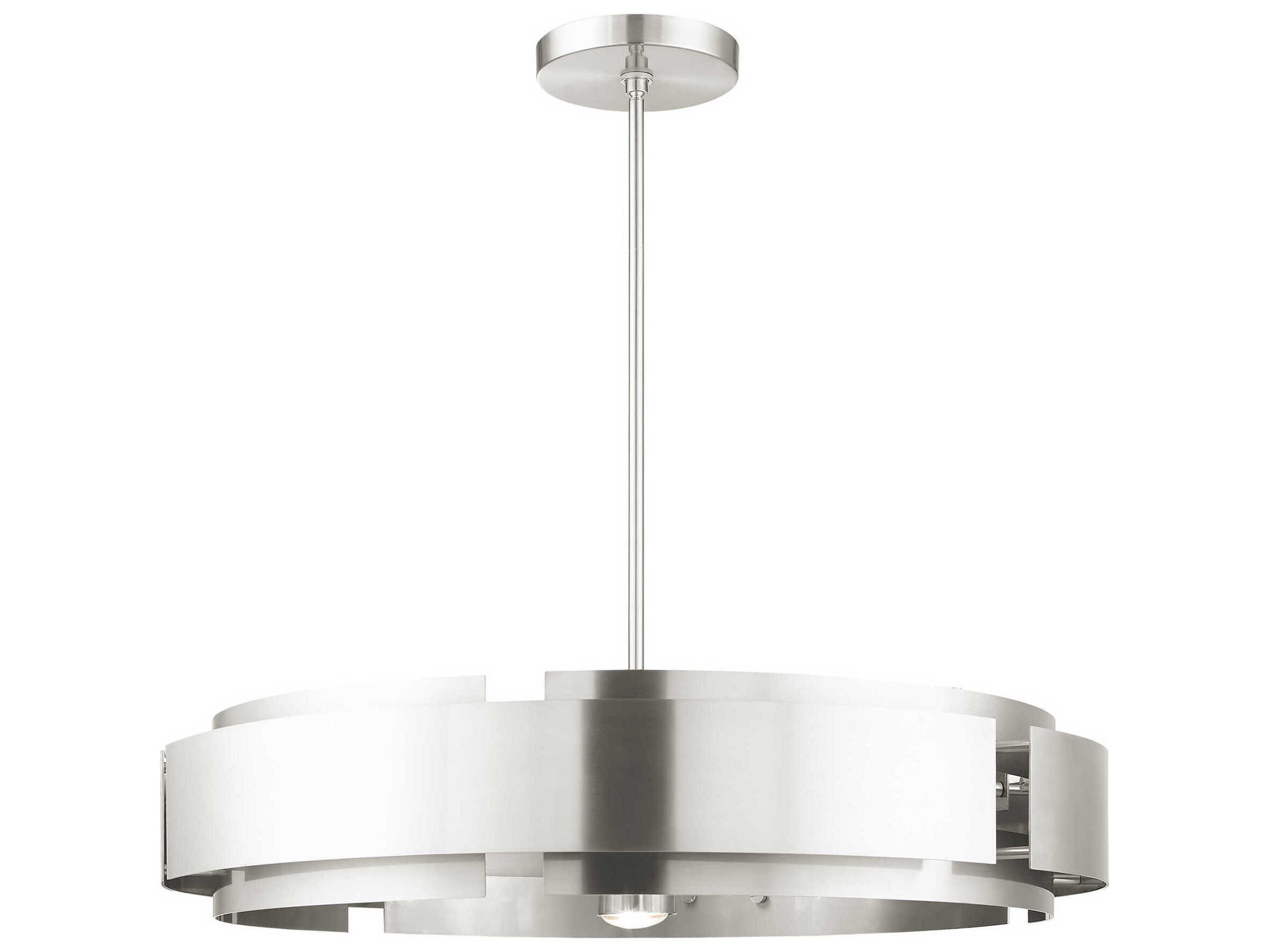 Livex Lighting Varick 7-Light Brushed Nickel Drum Pendant