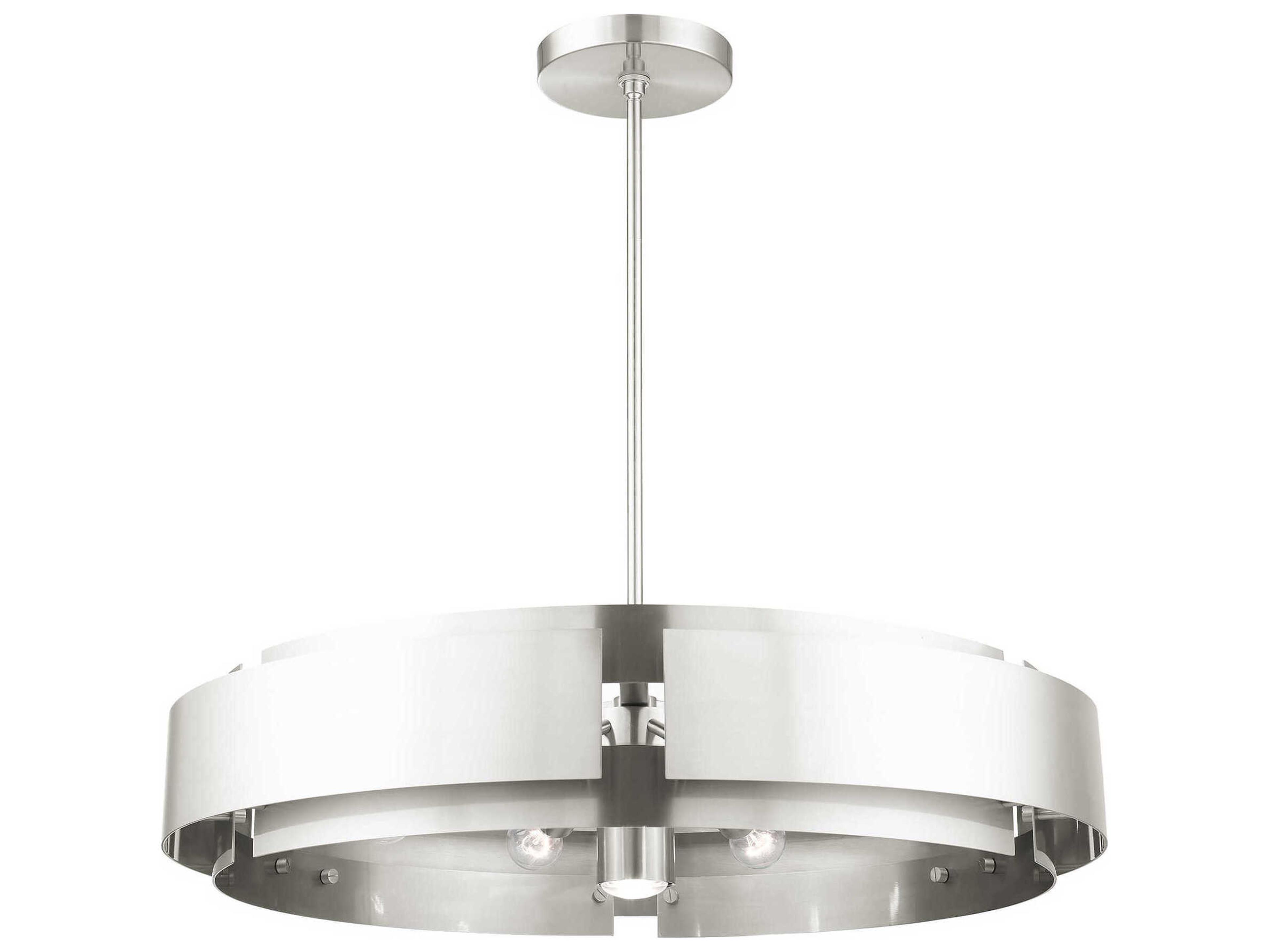 Livex Lighting Varick 7-Light Brushed Nickel Drum Pendant