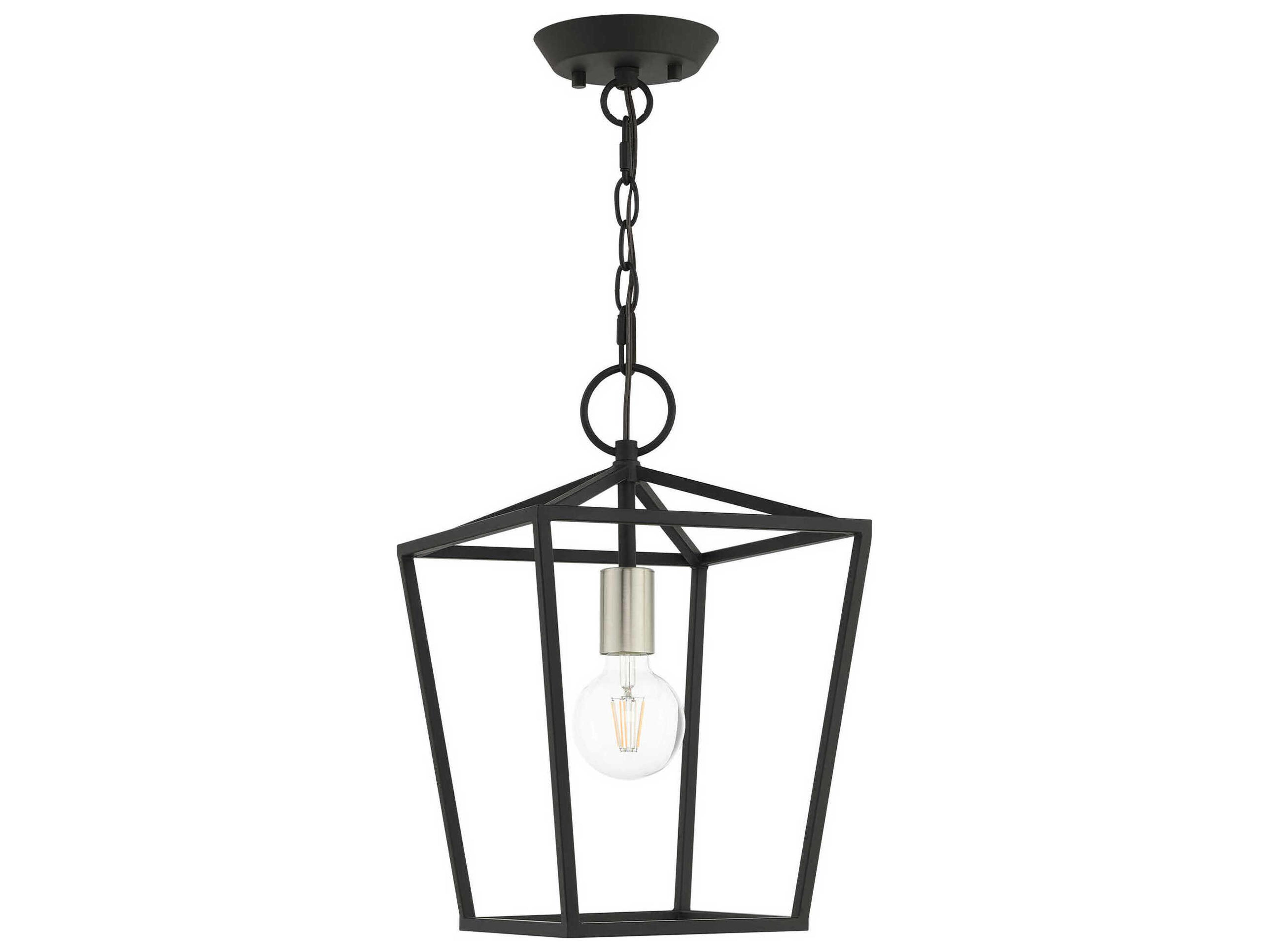Livex Lighting Devone 1-Light Black Lantern Mini Pendant